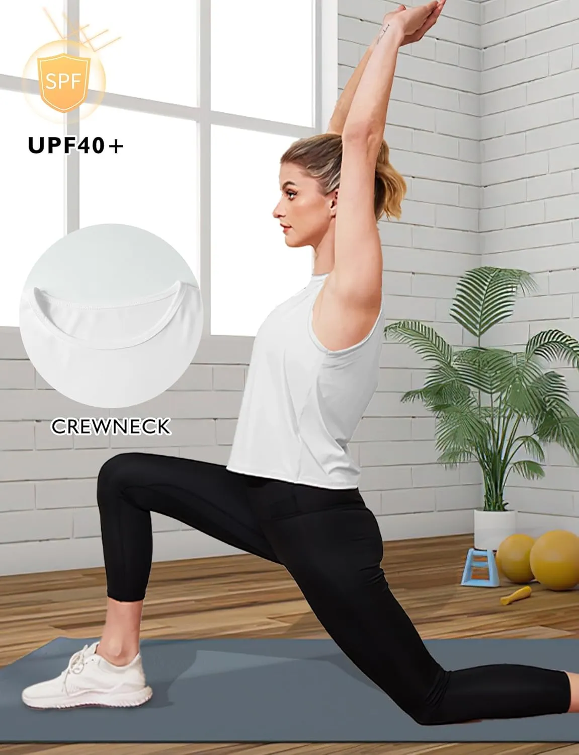 Ice Silk Workout Tank Tops for Women Gym Womens Athletic Tops Loose Fit Running Tank Sleeveless Cool Sun Protection