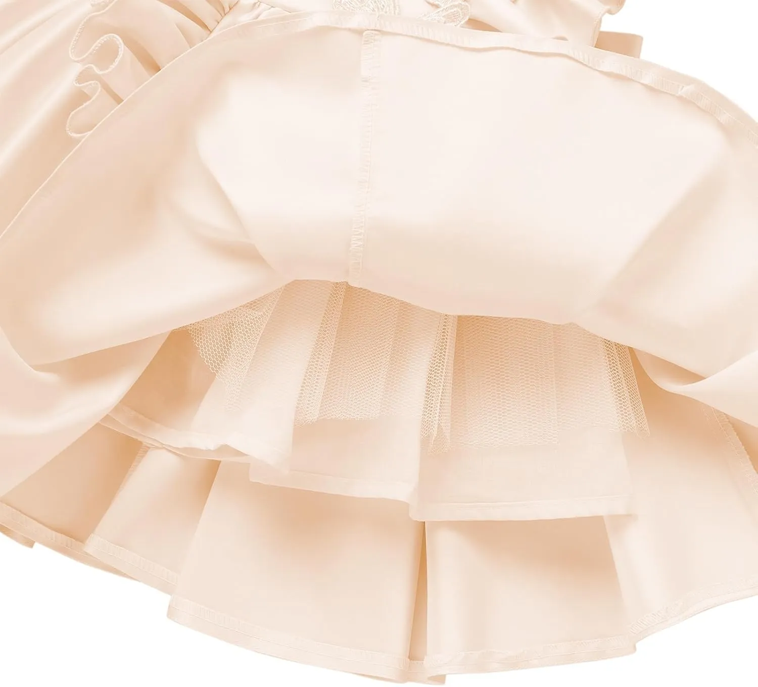 IDOPIP Flower Girl Butterfly Bow Tutu Dress for Kids Baby Princess Wedding Communion Birthday Party Pageant Baptism Dresses