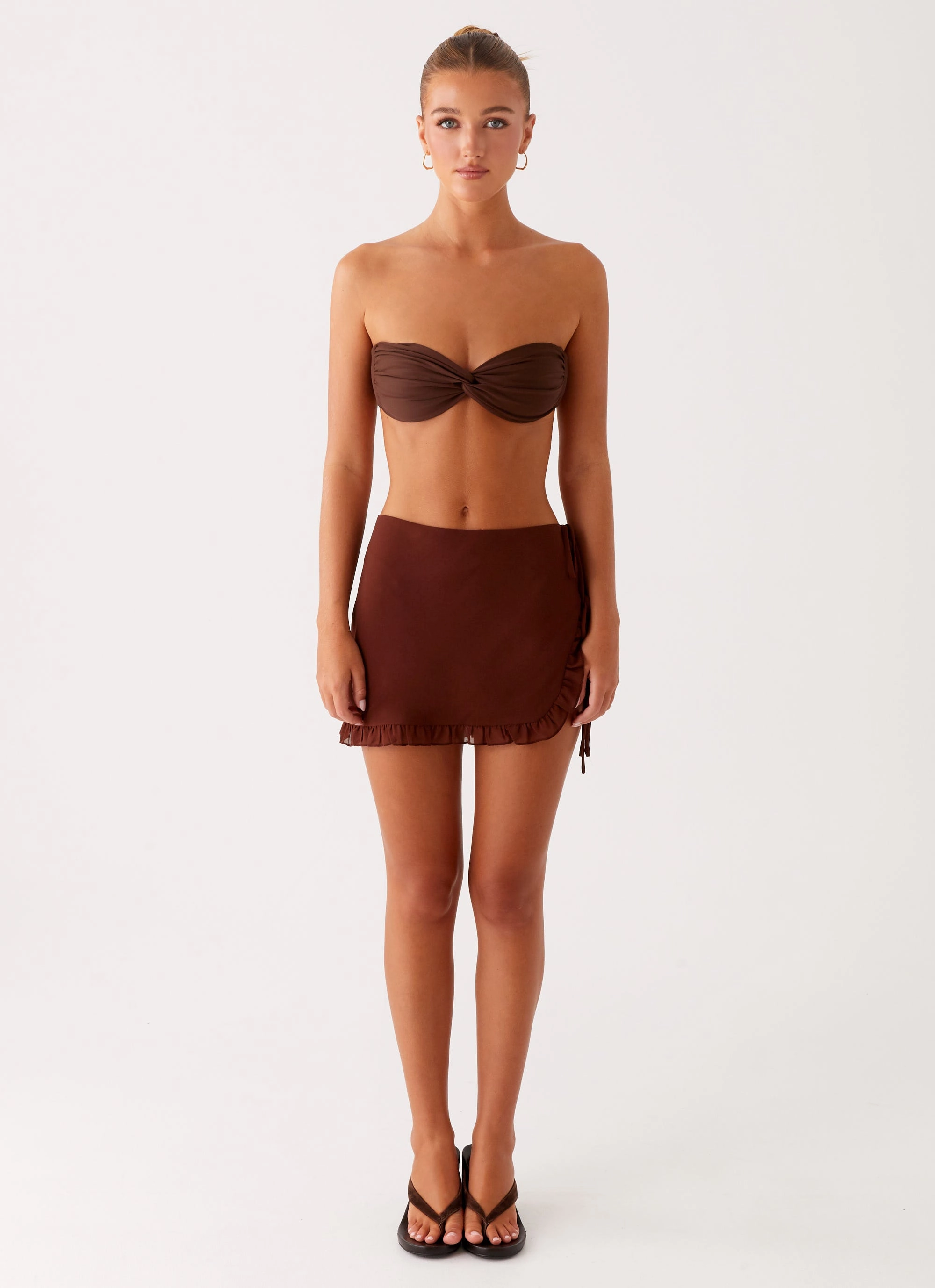 Iggy Mini Skirt - Chocolate Long Wear Smart Fit