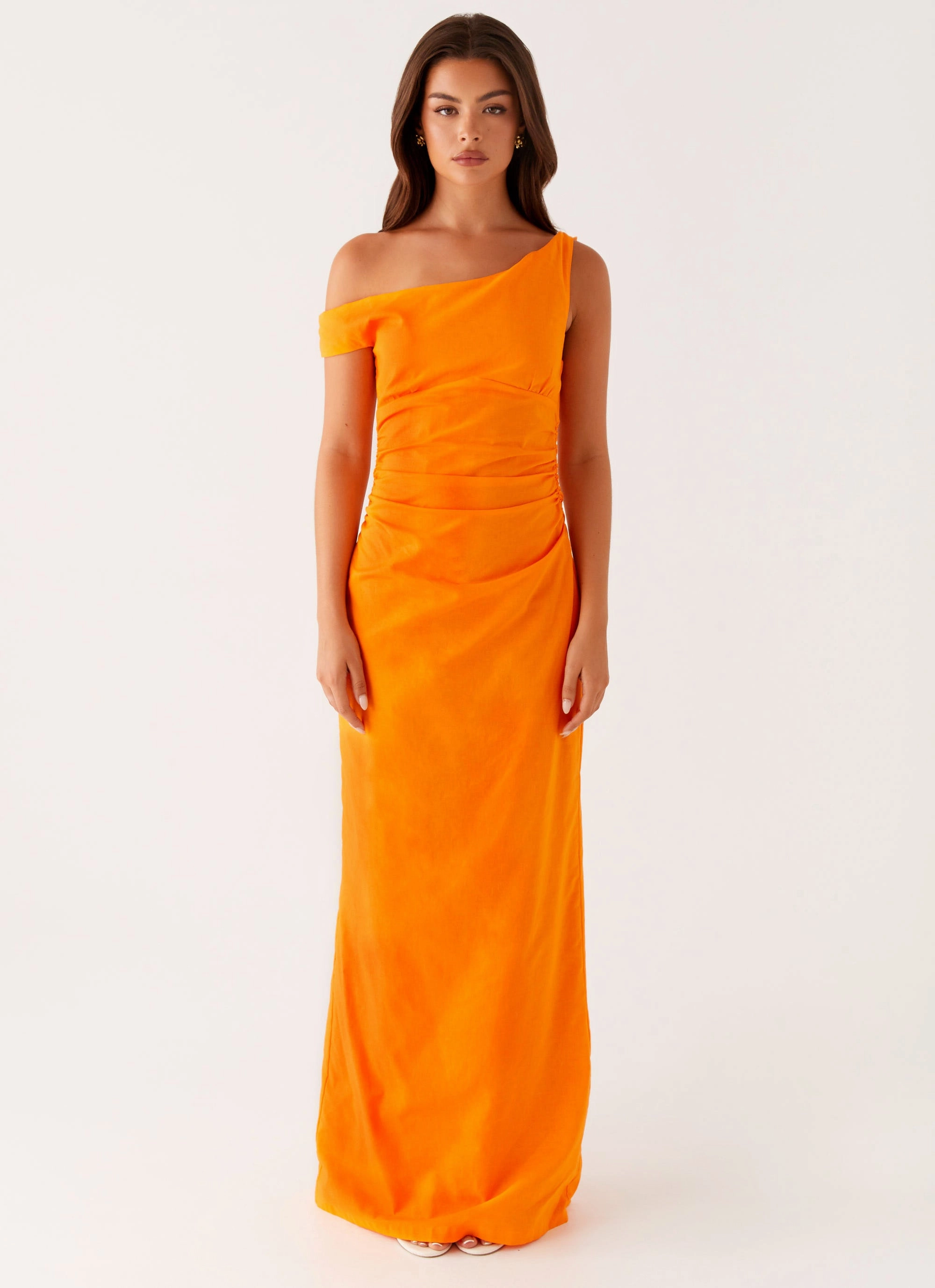 Ignite Maxi Dress - Orange Cool Draping