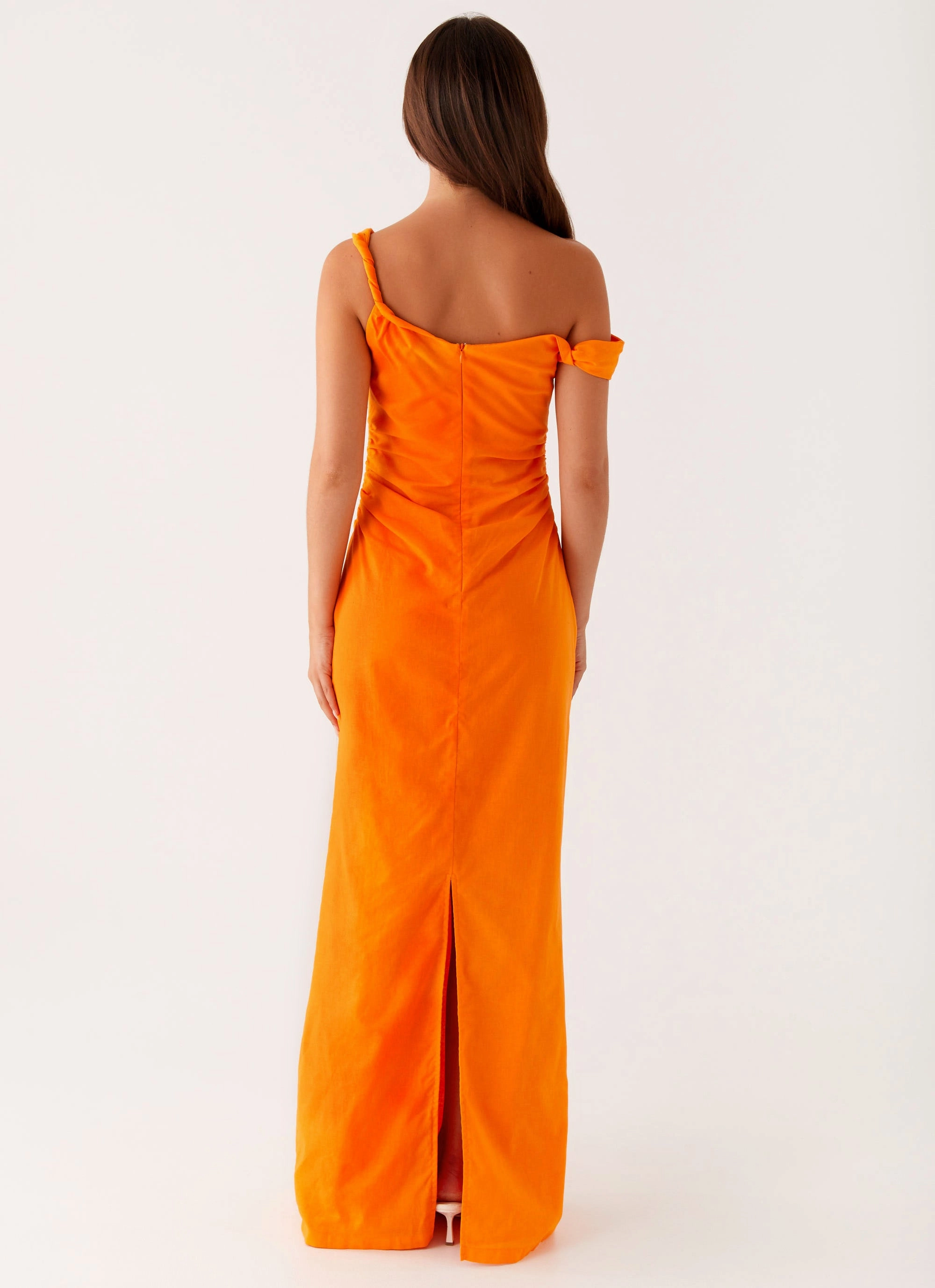 Ignite Maxi Dress - Orange Chic Waistband Balanced Texture