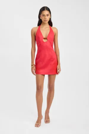 Illusion Neckline Palm Bead Mini Dress Romance Glow Palm Bead Mini Dress