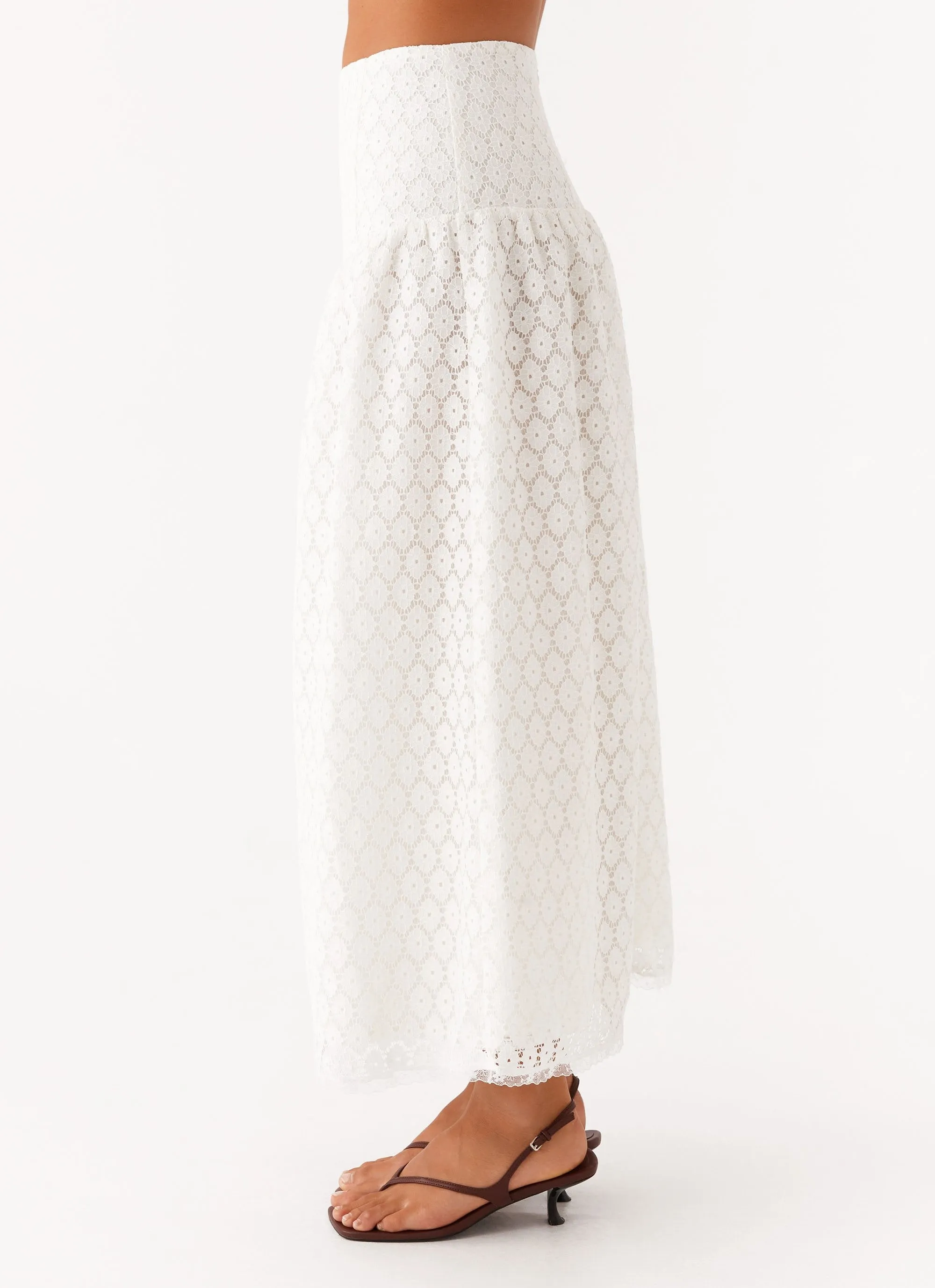 Indiana Corset Midi Skirt - White Work Essential