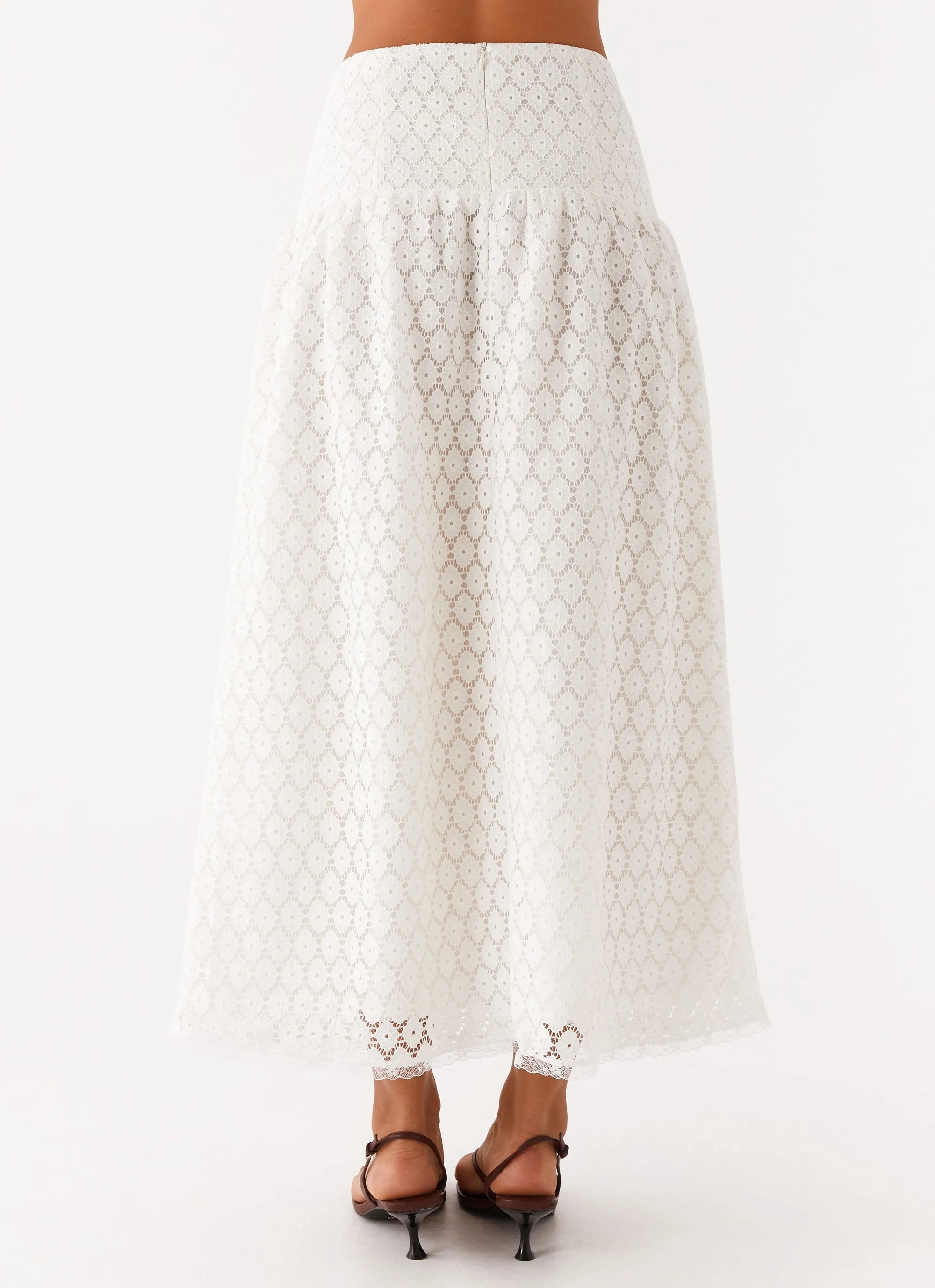 Indiana Corset Midi Skirt - White Stretch Comfort