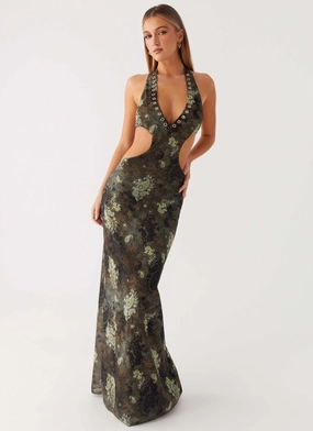 Indra Maxi Dress - Cyber Floral Stylish piece Smart Layer Wear Chic Style Wear Indra Maxi Dress - Cyber Floral