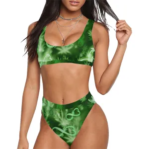 INFINITY GREEN COSMOS Sport Top & High-Waisted Bikini Swimsuit
