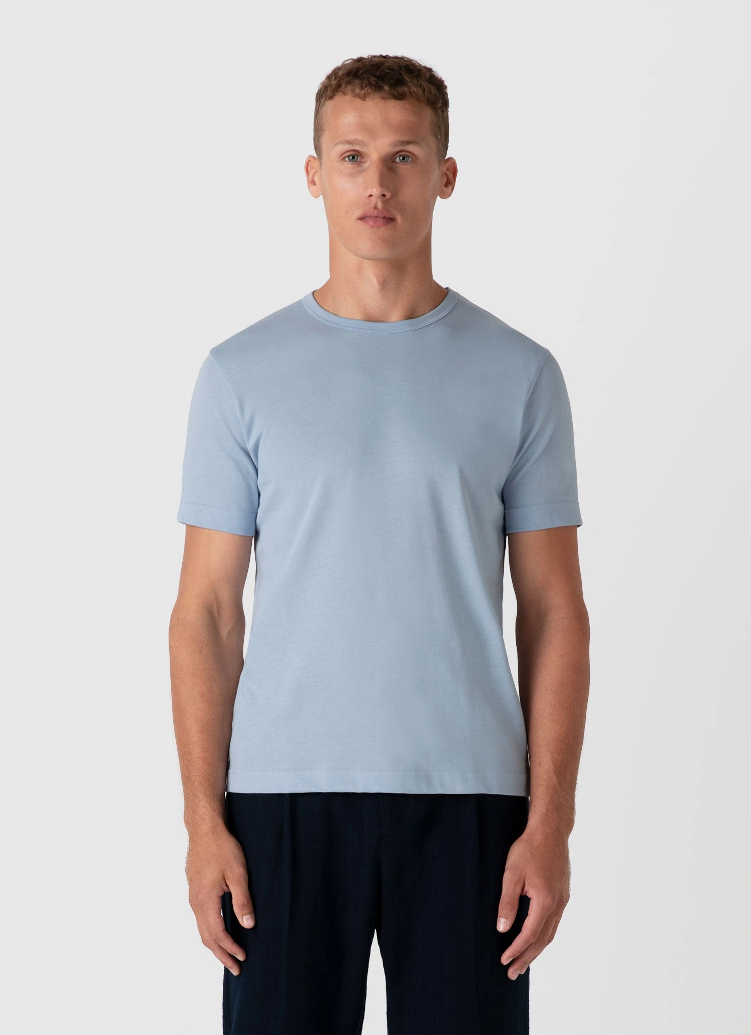 Quick Comfort Men's Single Jersey T-shirt in Blue Mist