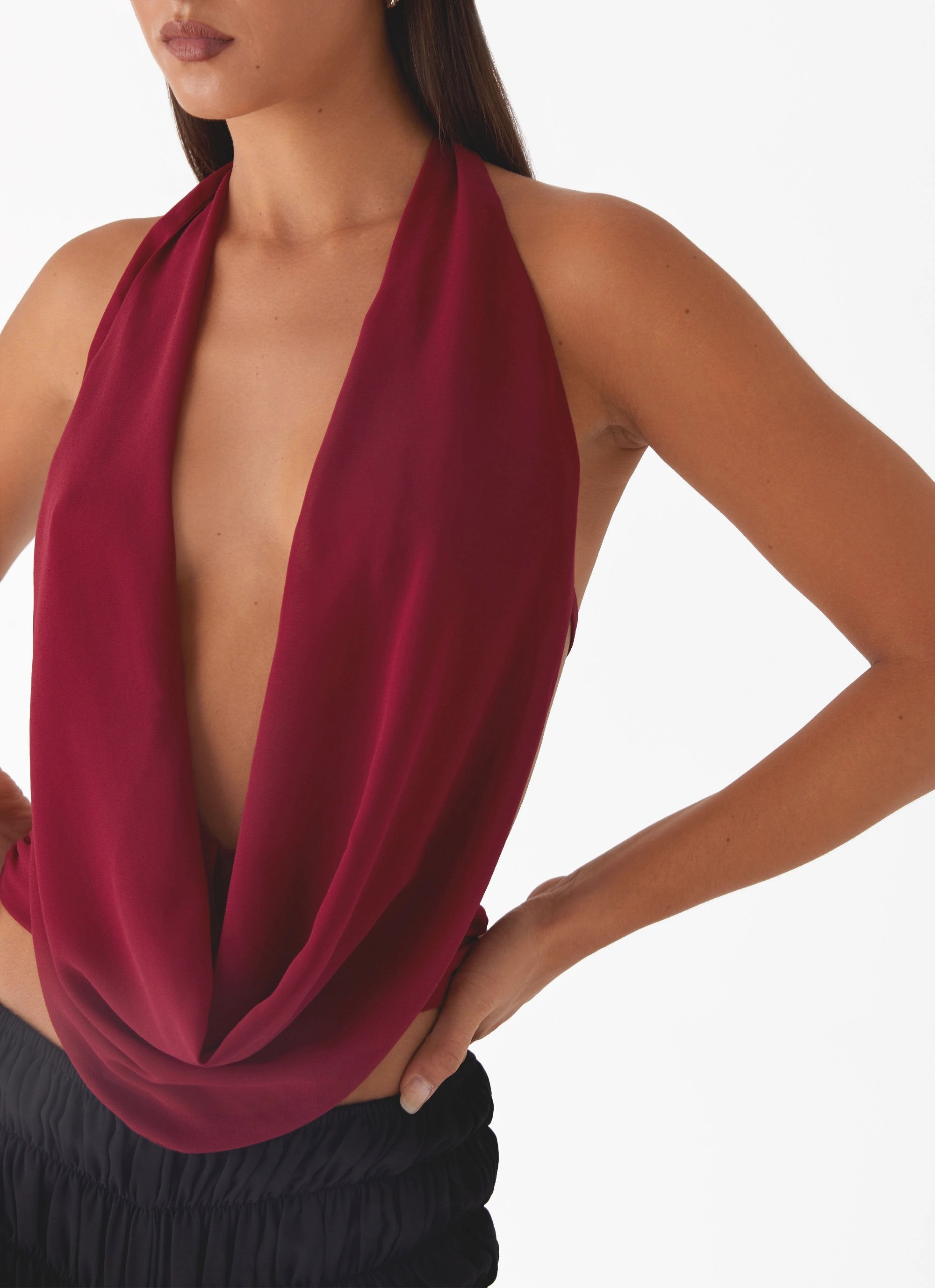 Cozy Sweatshirt ClassicCrewNeck Sawyer Mesh Top - Maroon