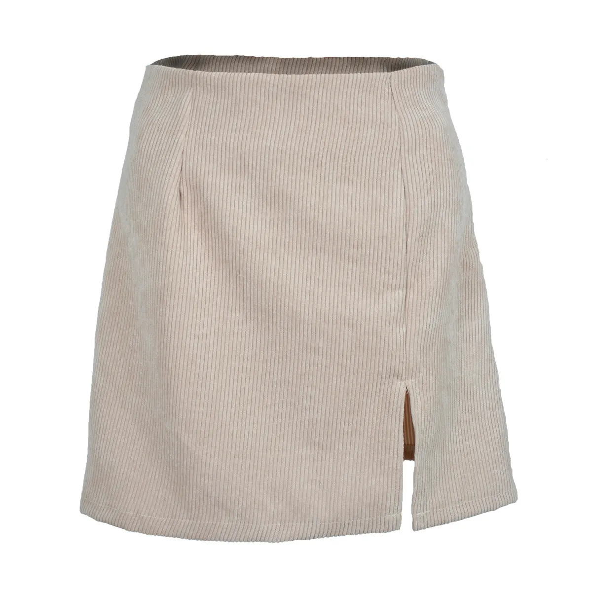 ins Europe Women High Waist Skirt Solid Colored Splitted A-Line Skirt