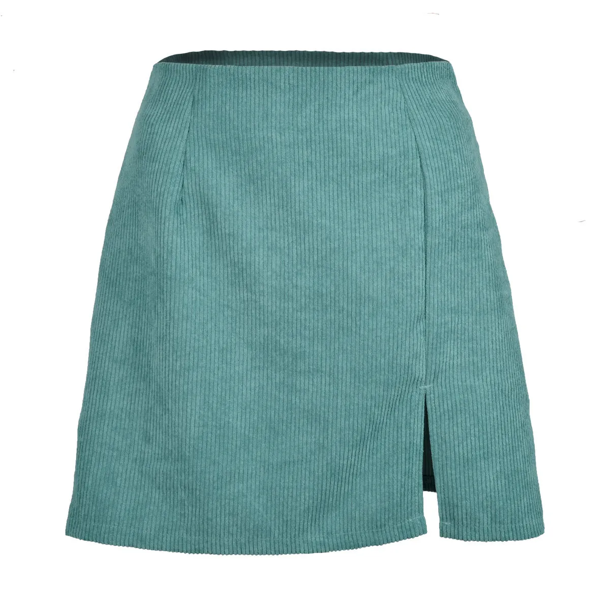 ins Europe Women High Waist Skirt Solid Colored Splitted A-Line Skirt