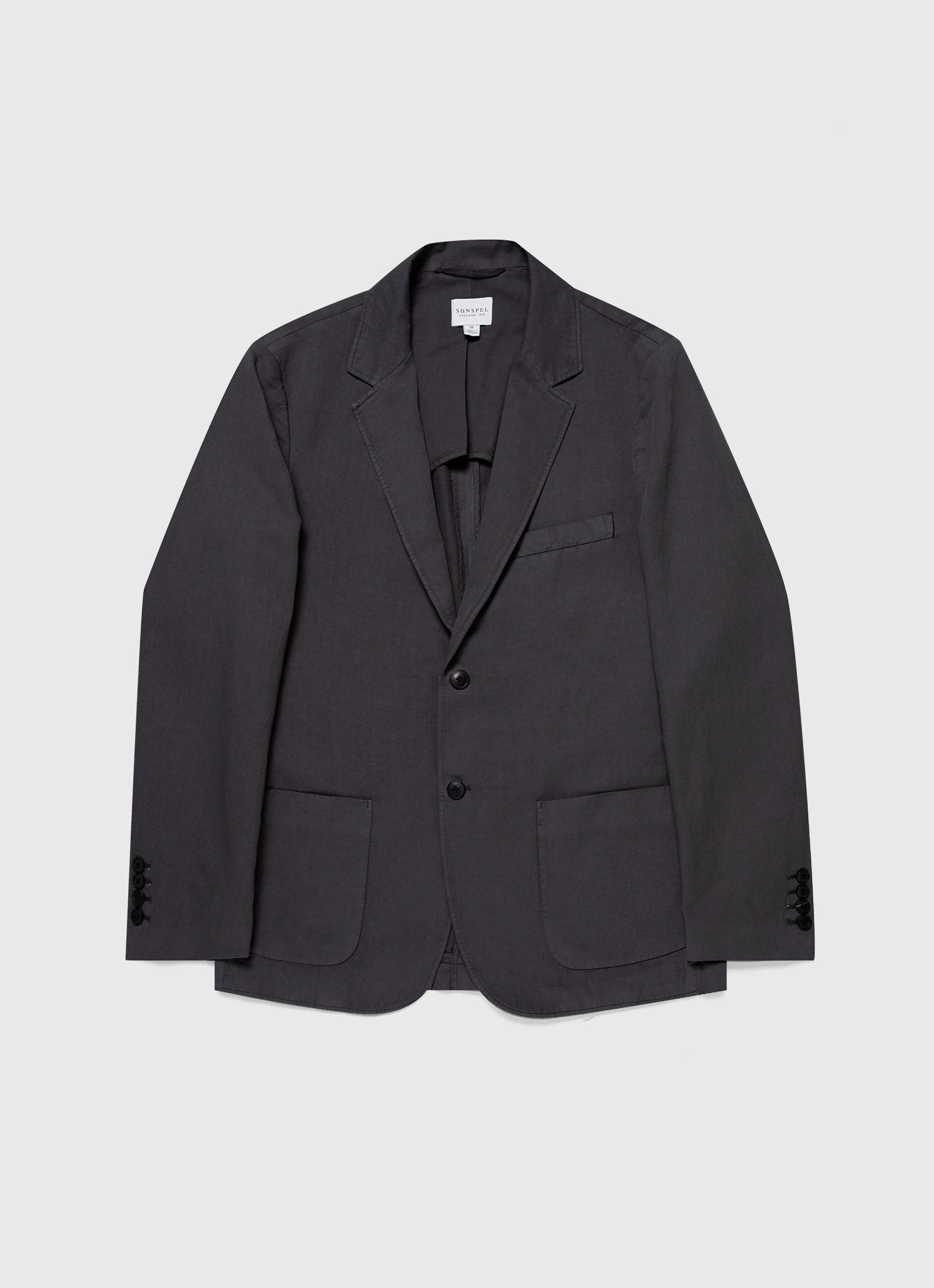 waterproof Timeless Protection Men's Cotton Linen Unstructured Blazer in Charcoal