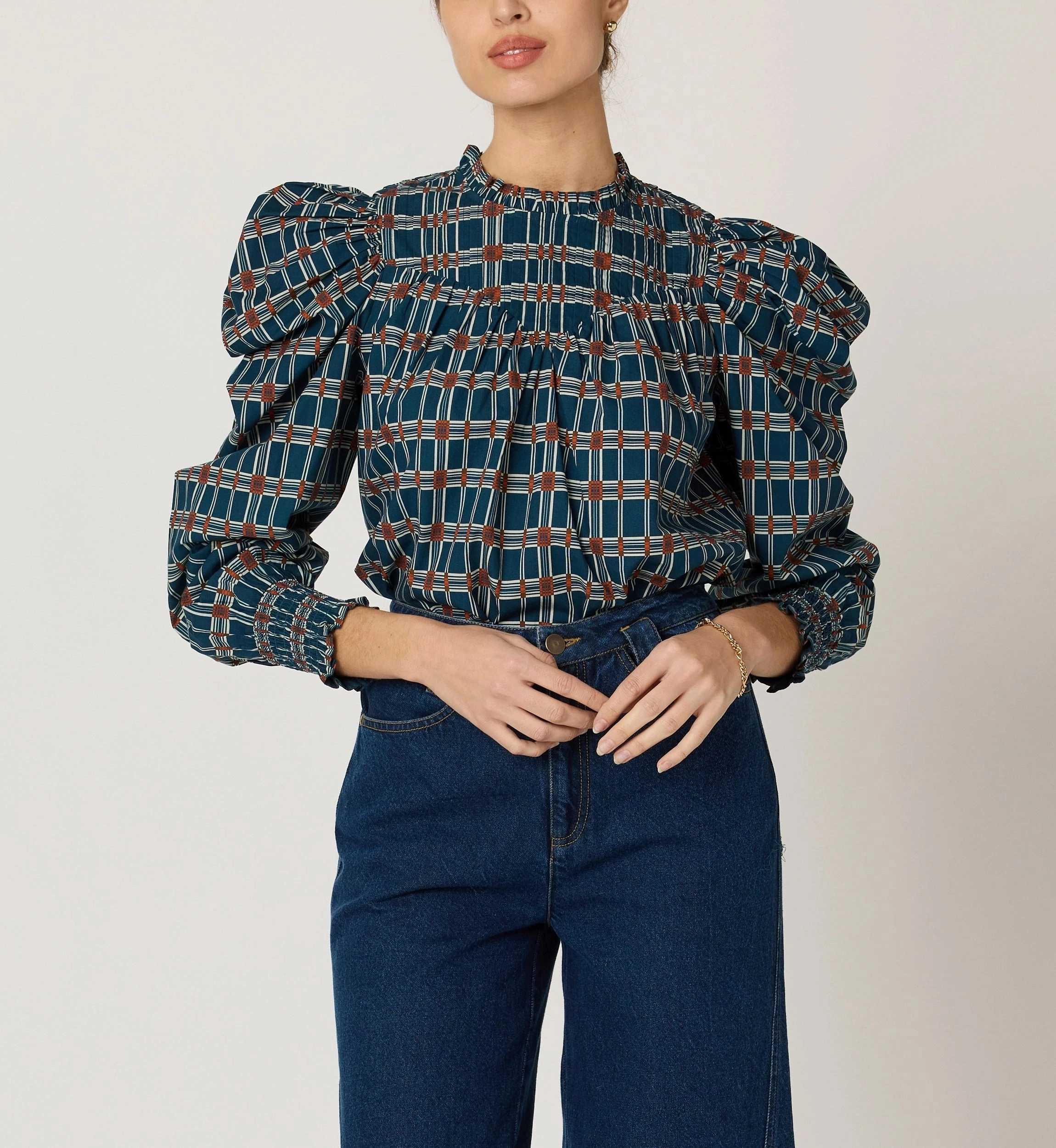 Irina Blouse | Santo Stripe Breathable mesh