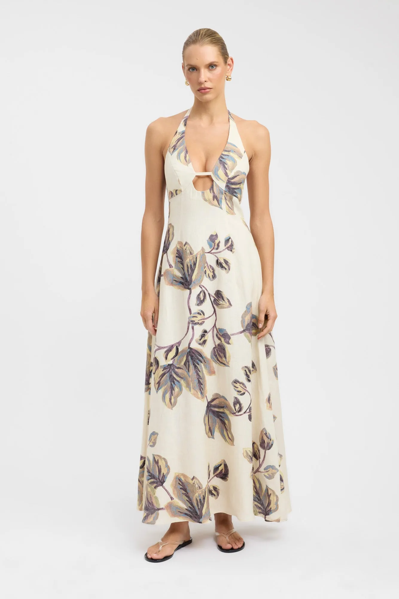 Piped-Edge Delicate Finish Isla Maxi Dress