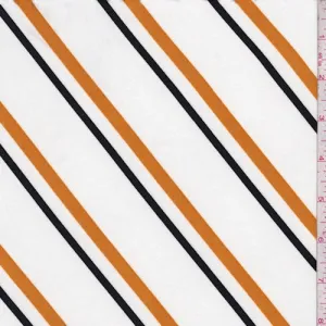 ITY White/Black/Harvest Diagonal Stripe Jersey Knit Fabric