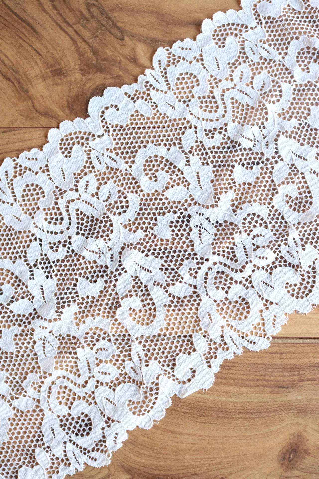 Ivory 9.25" Wide Stretch Lace