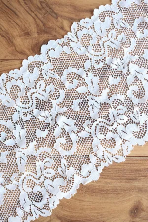 Ivory 9.25" Wide Stretch Lace