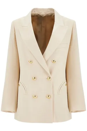 ivory double-breasted viscose blazer BZEND07 SEE IVORY