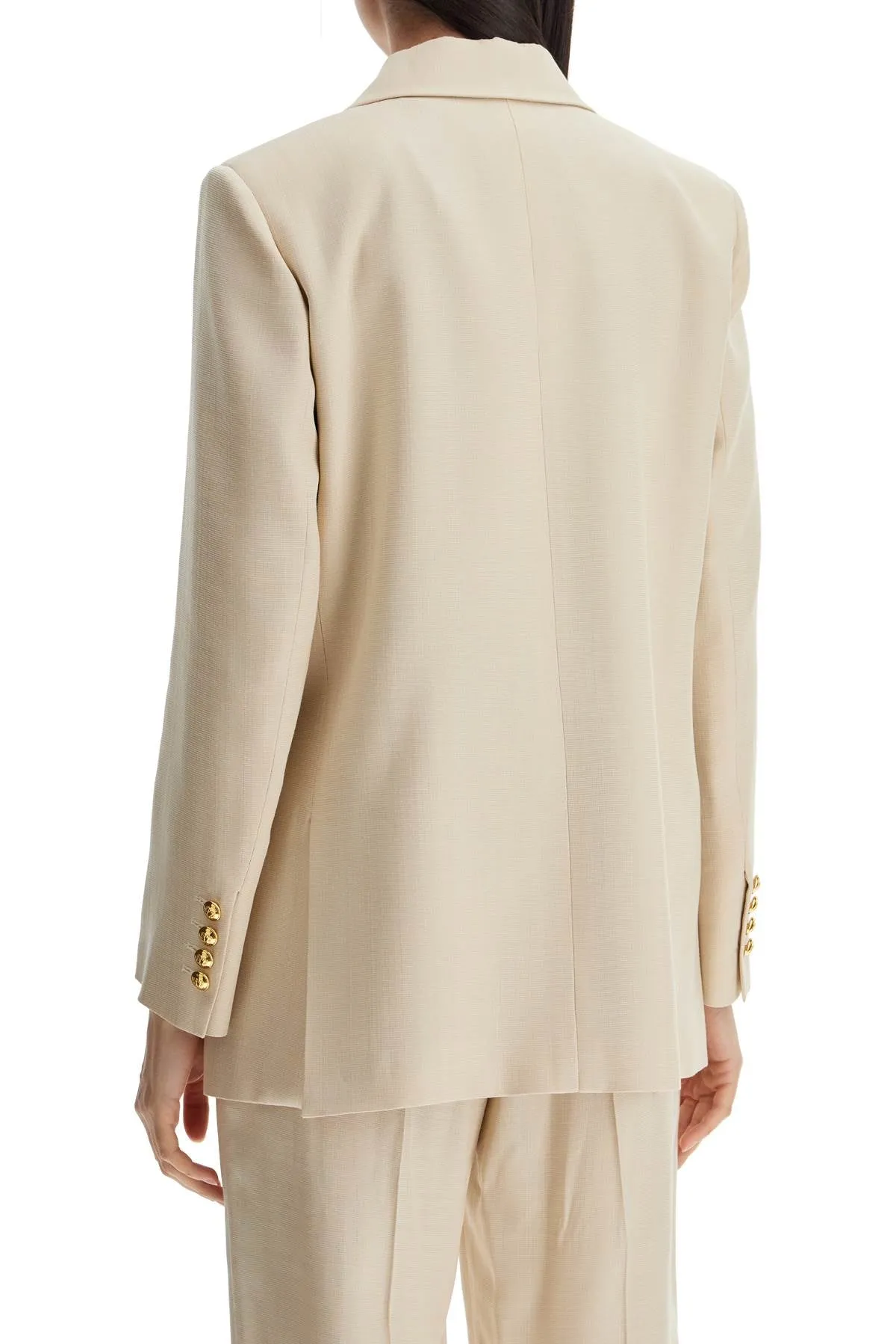 ivory double-breasted viscose blazer BZEND07 SEE IVORY
