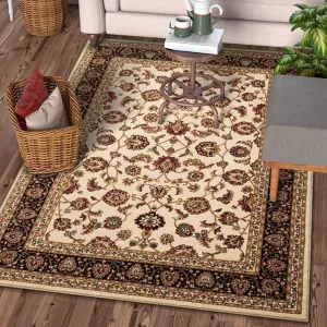 Ivory Traditional Floral Rug - Virginia
