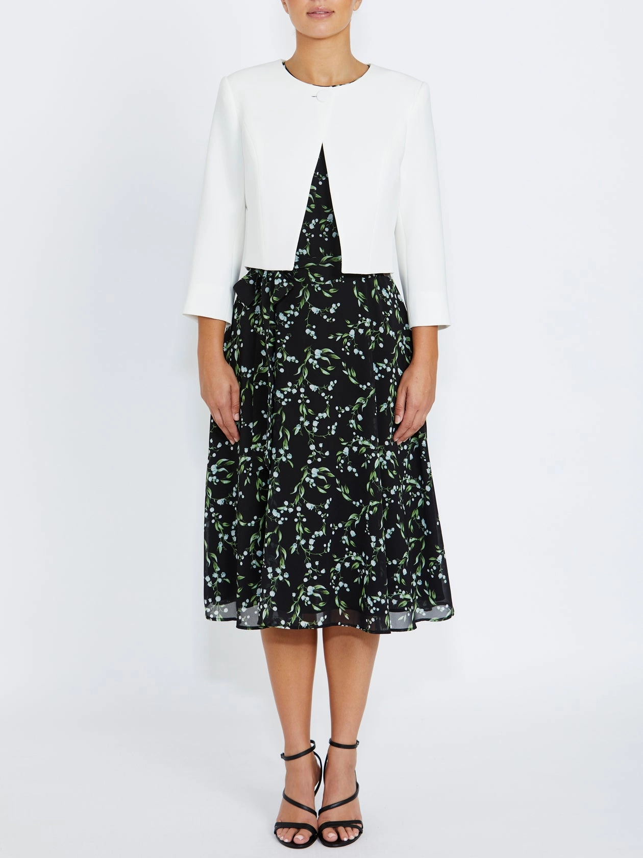 Ivory Crepe Single Button Jacket Reflective Safety Details