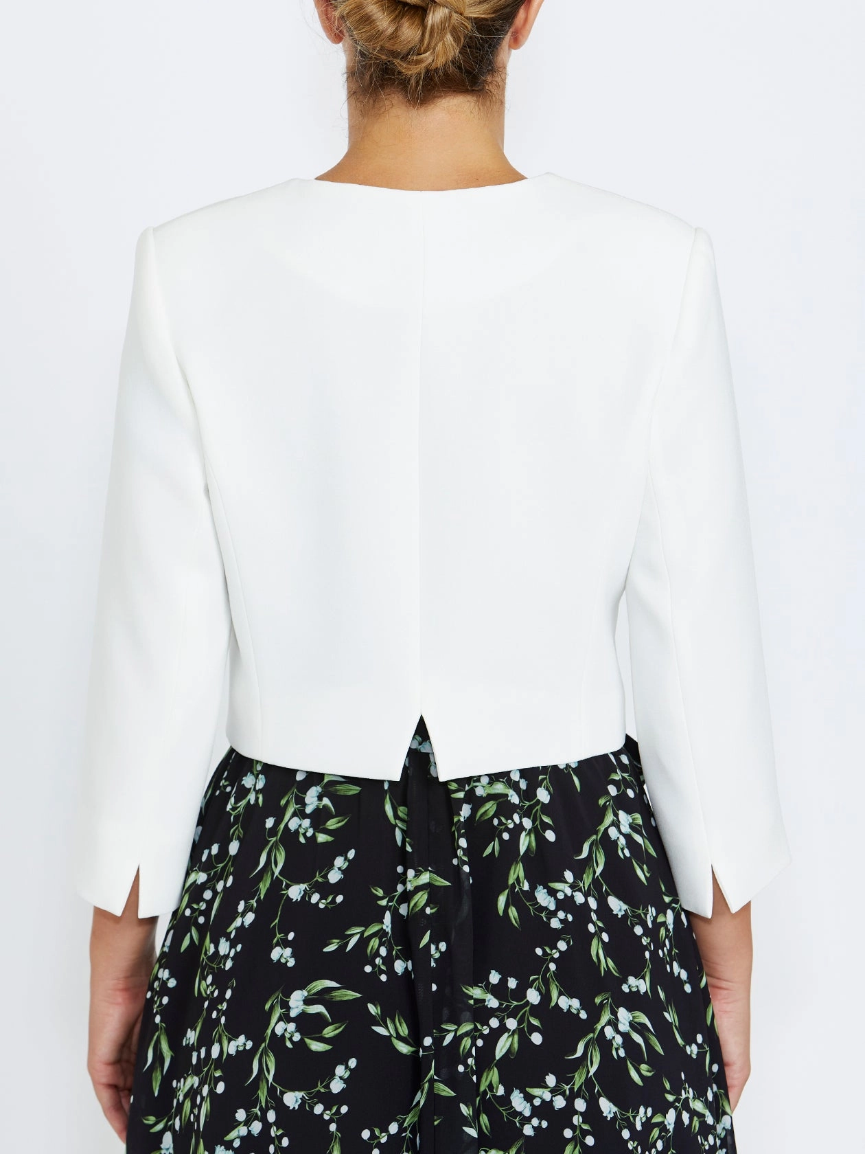 Ivory Crepe Single Button Jacket Ability