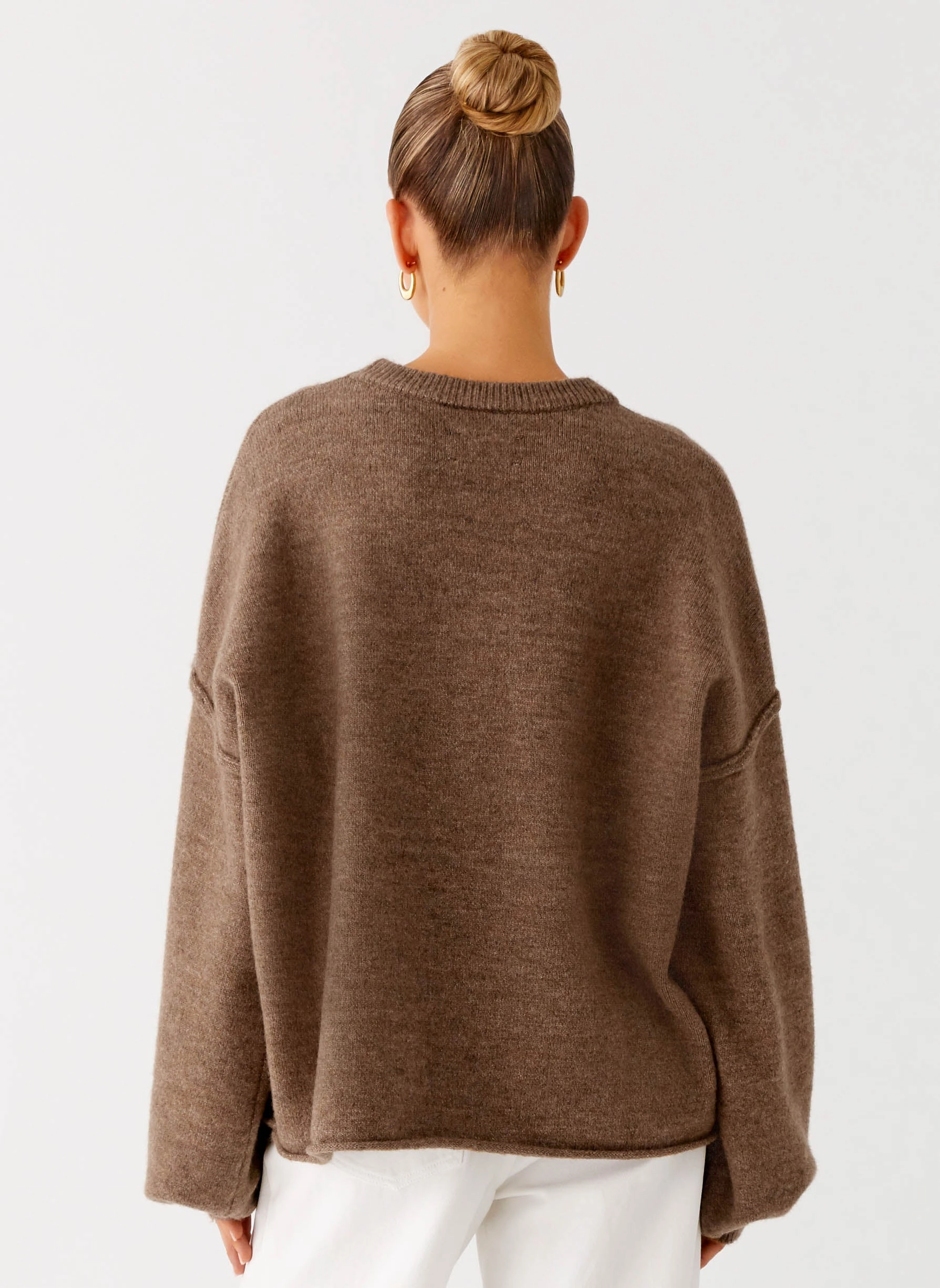 Jack Oversized Knit Sweater - Tan Marle Tailored Fit Pull On Style