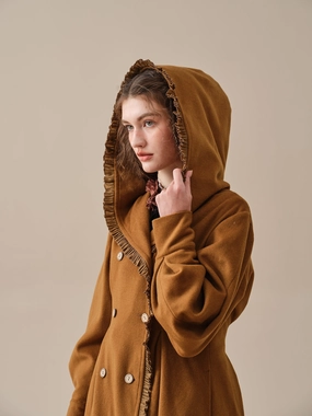 Jacques 25| long hooded victorian coat (100% wool) Easy Style Wear Gathered Skirt Dinner Outfit Jacques 25| long hooded victorian coat (100% wool)