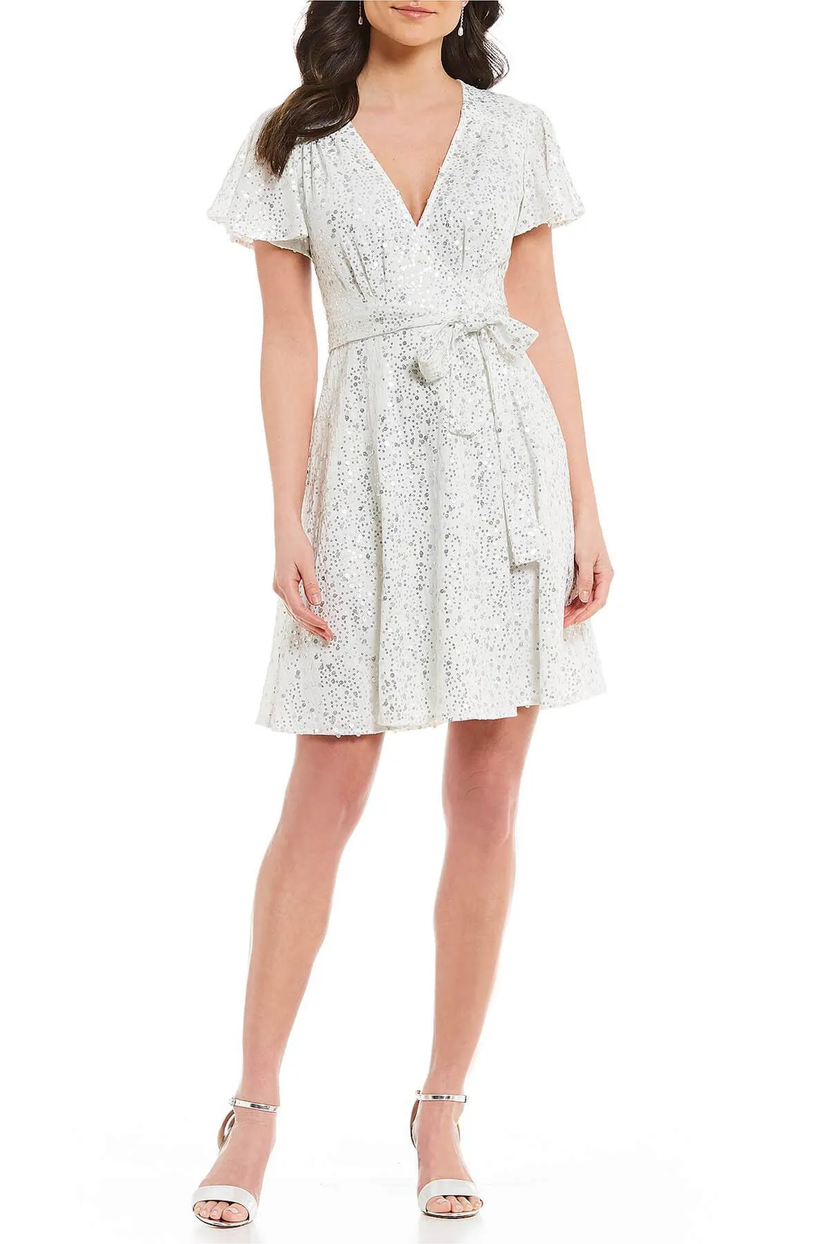 Jade Sequin Wrap Dress Natural Form Fall Ready