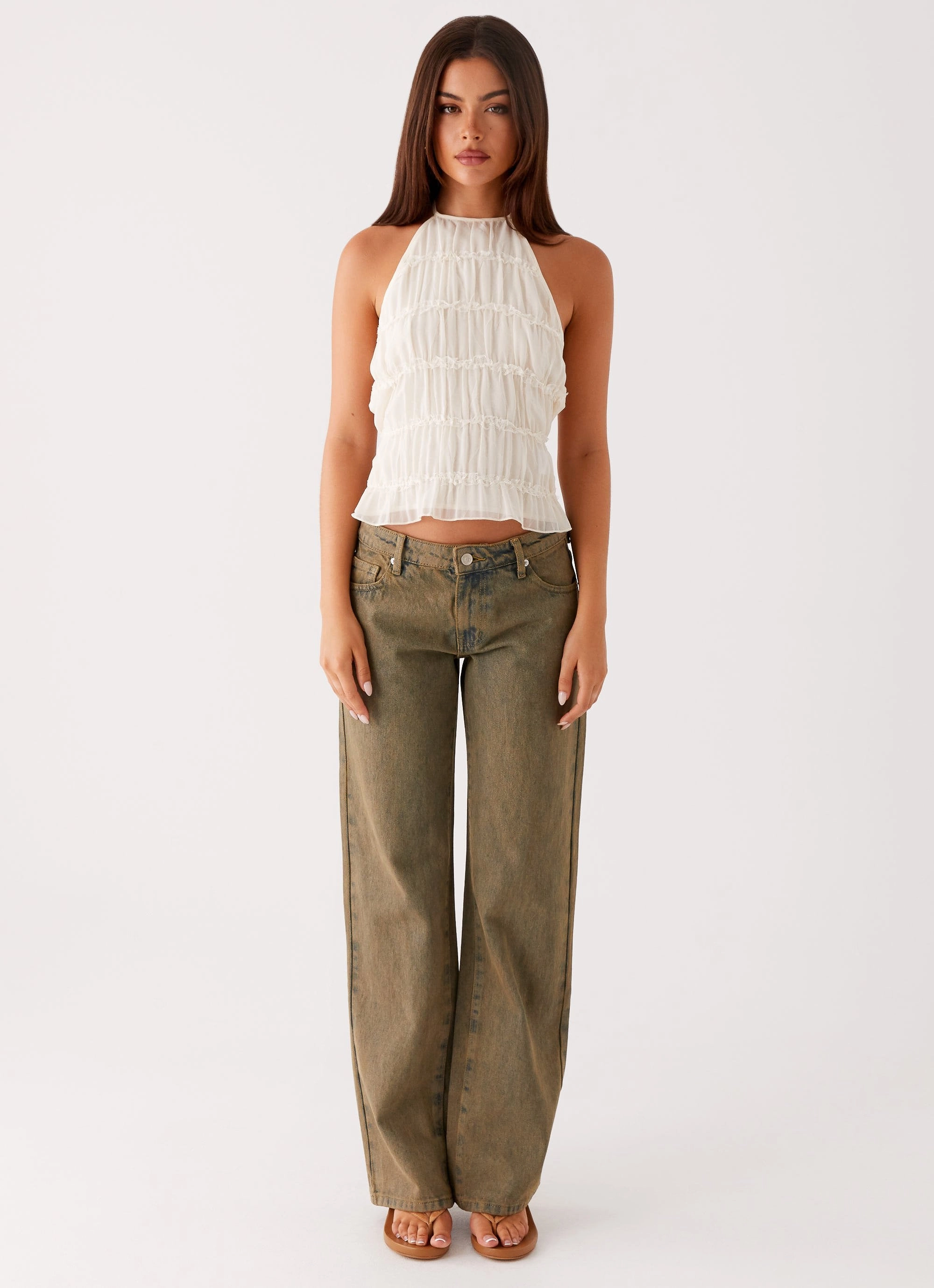 Smart Style Day Ready Jaiden Low Rise Denim Jeans - Brown Sand Wash