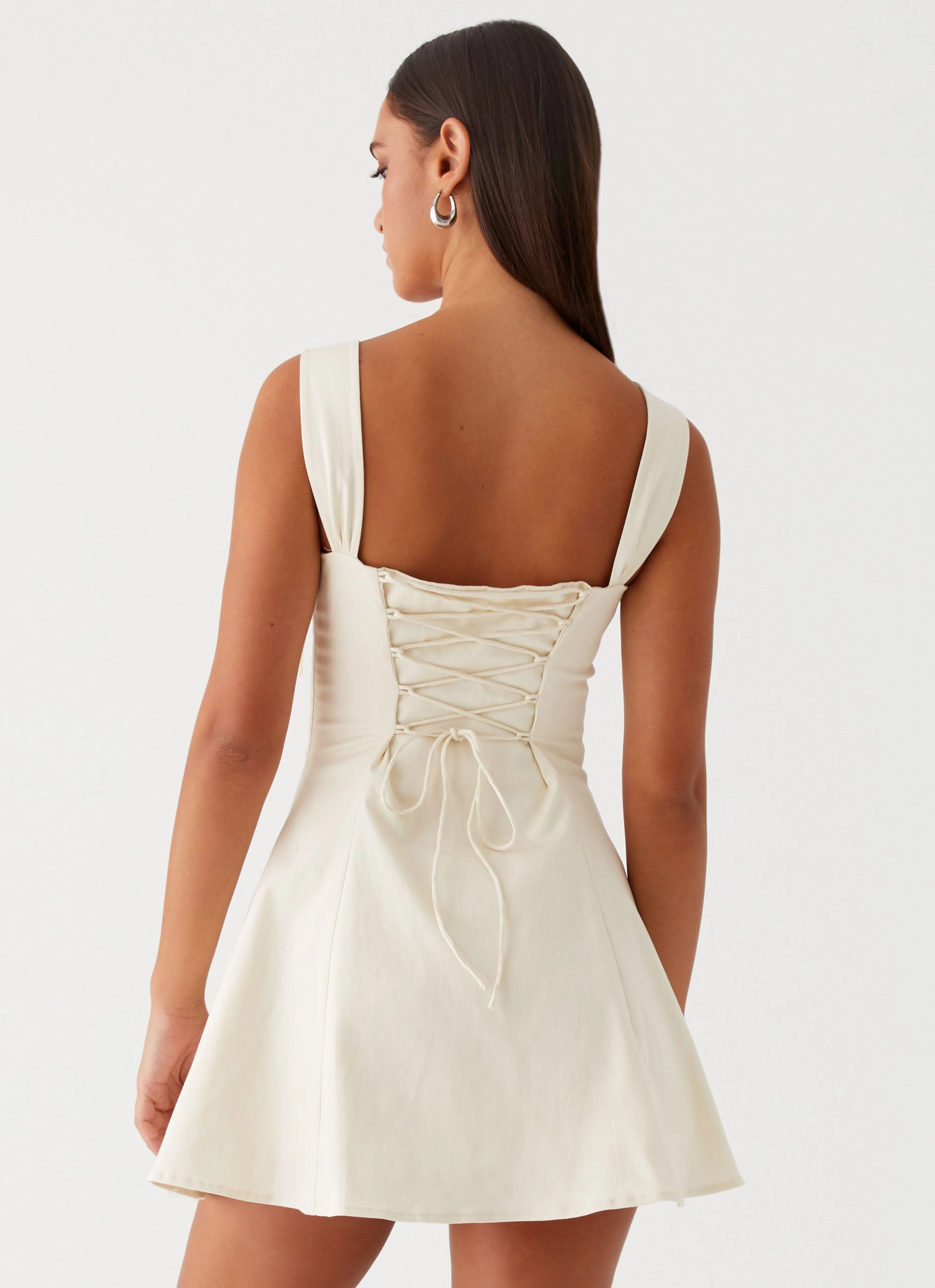 Fresh Palette Jamaya Tie Mini Dress - Ivory