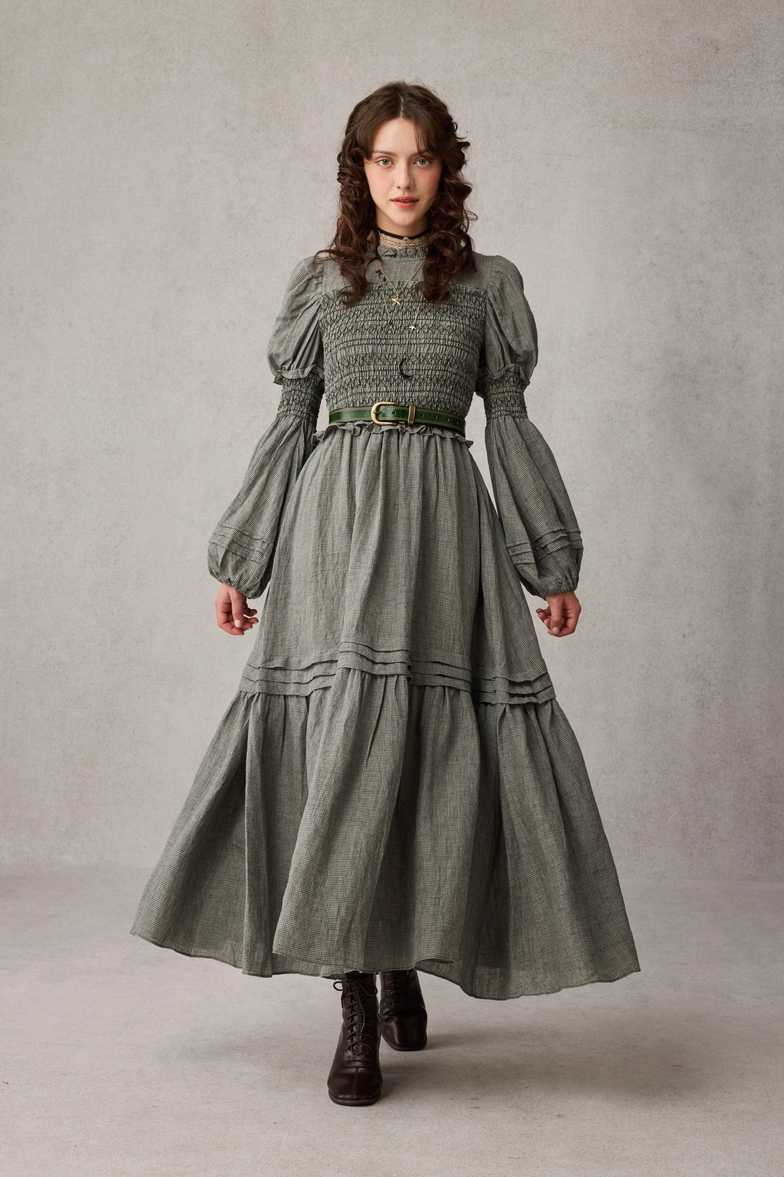 Easy Fit Design Flat Lock Seams Jane 33 |Edward Smocking Linen Dress Chemise