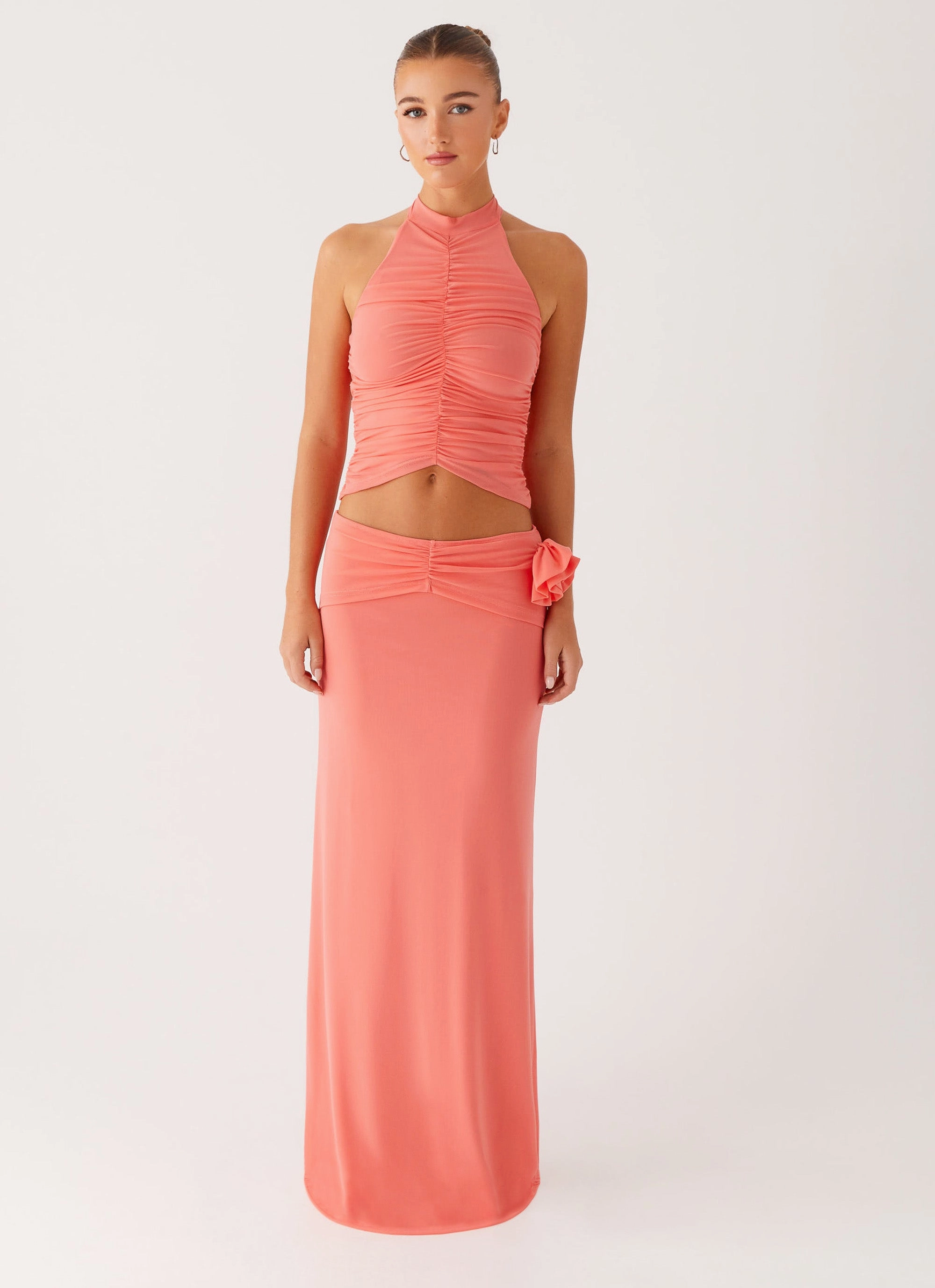 Comfort Fit Jayce Maxi Skirt - Salmon