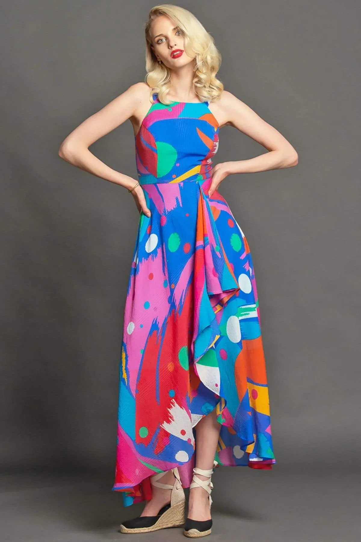 Jenine Maxi Dress - Miami Vibes Perfect Cut Textured Surface