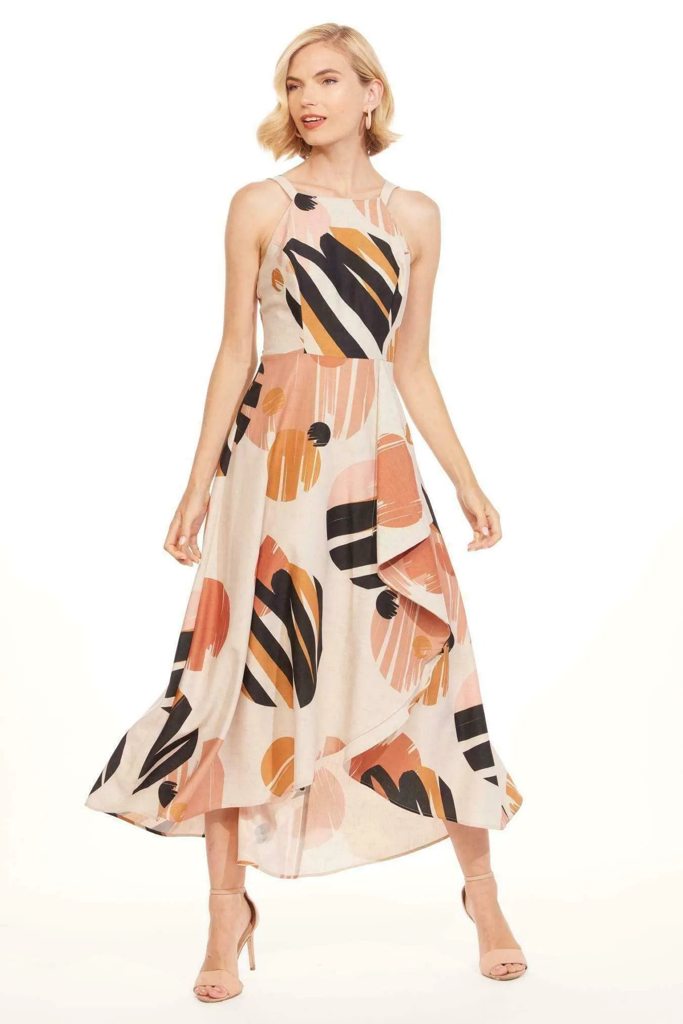 Earth-Tone Jennie Dress - Terracotta Dot