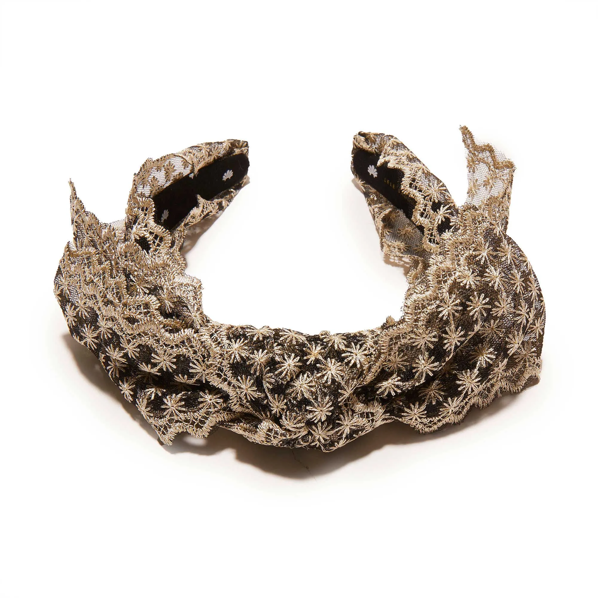 JET SHIRLEY LACE RIBBON HEADBAND