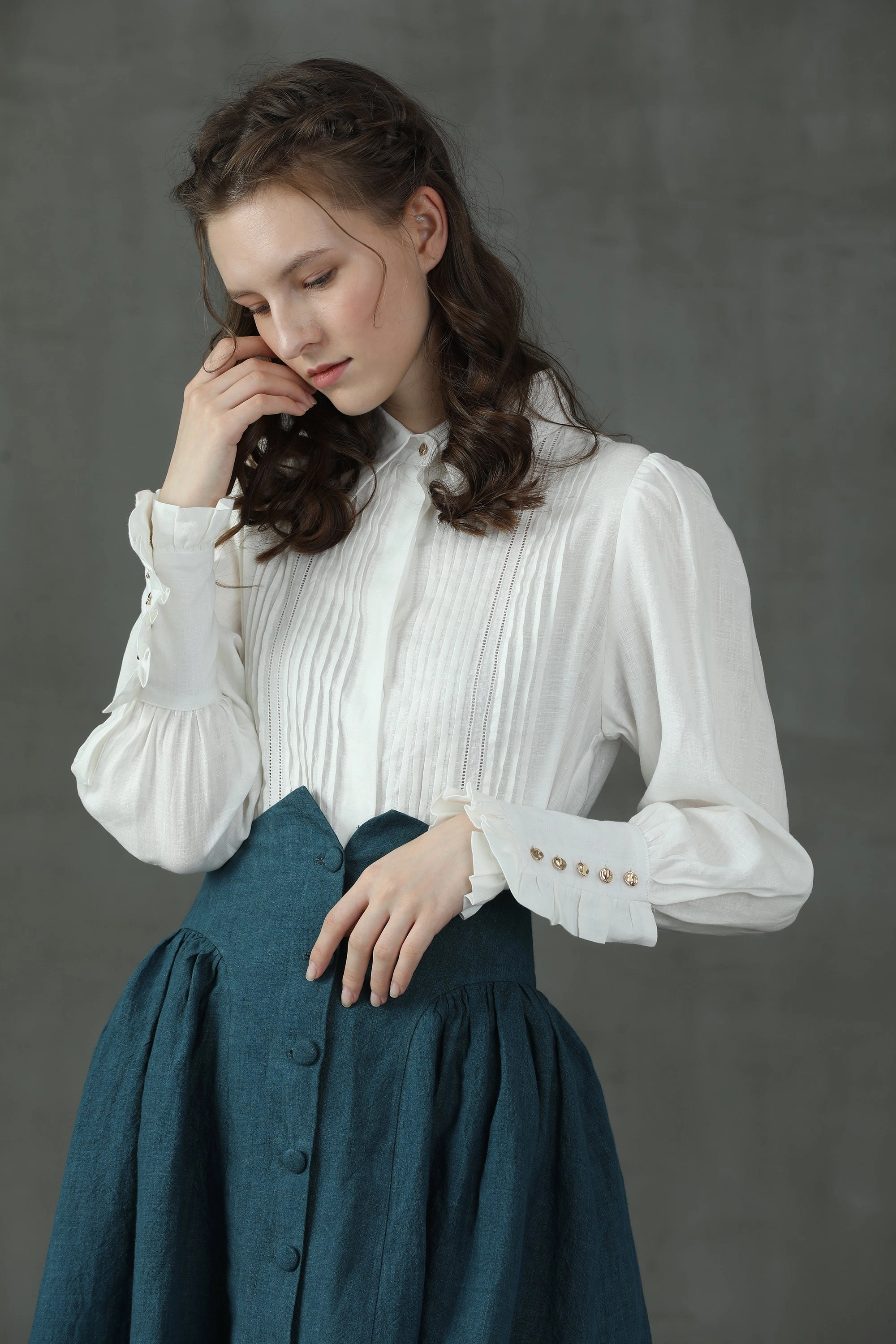 Jo March 31 | Accordion Pleated Linen Shirt Light Pack Option