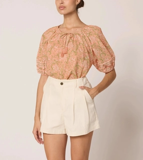 Johana Blouse | Cecil Blush NeutralToned Weave Johana Blouse | Cecil Blush Durable Reinforced Hem