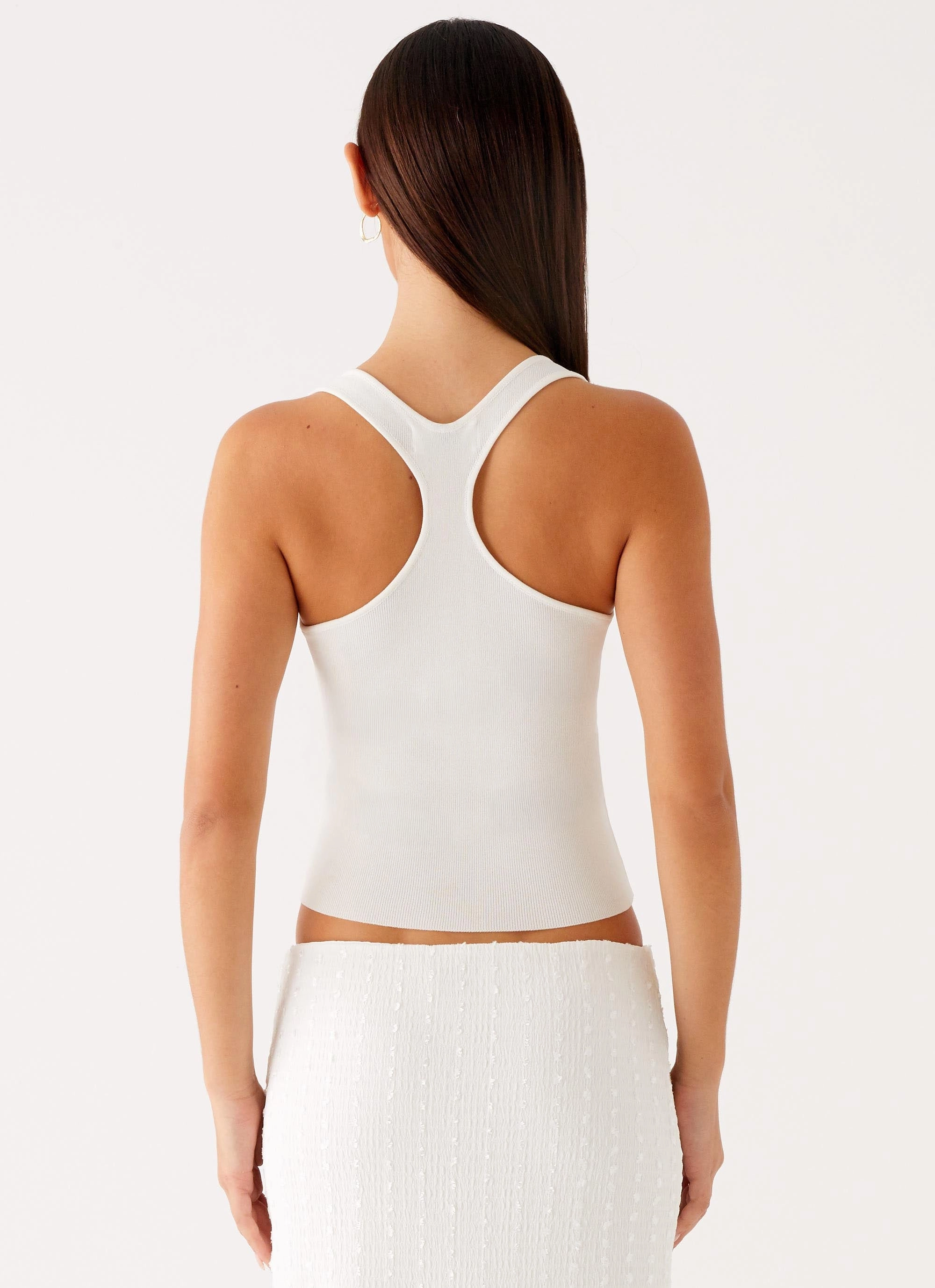 Johanna Knit Top - White 3D Spacer Fabric