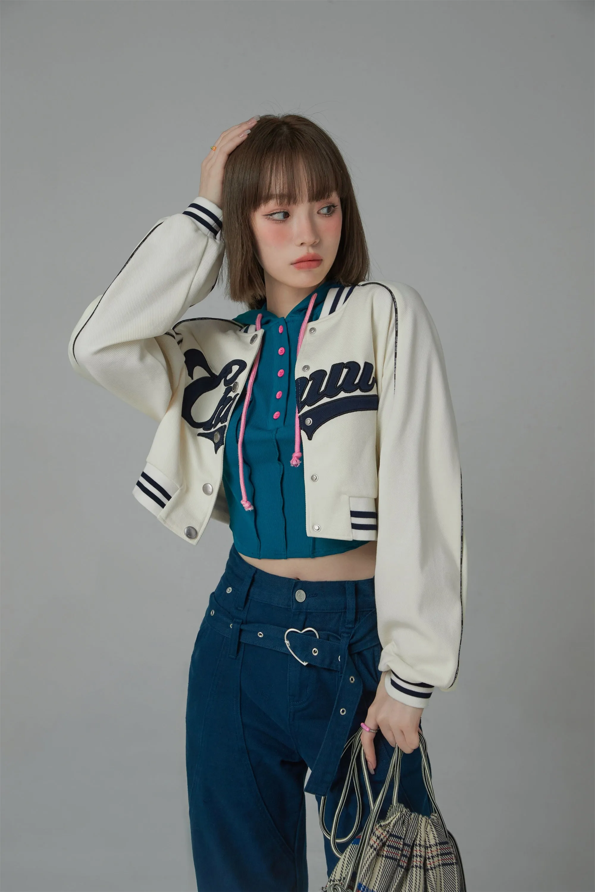 Joining Forces Crop Baseball Jacket