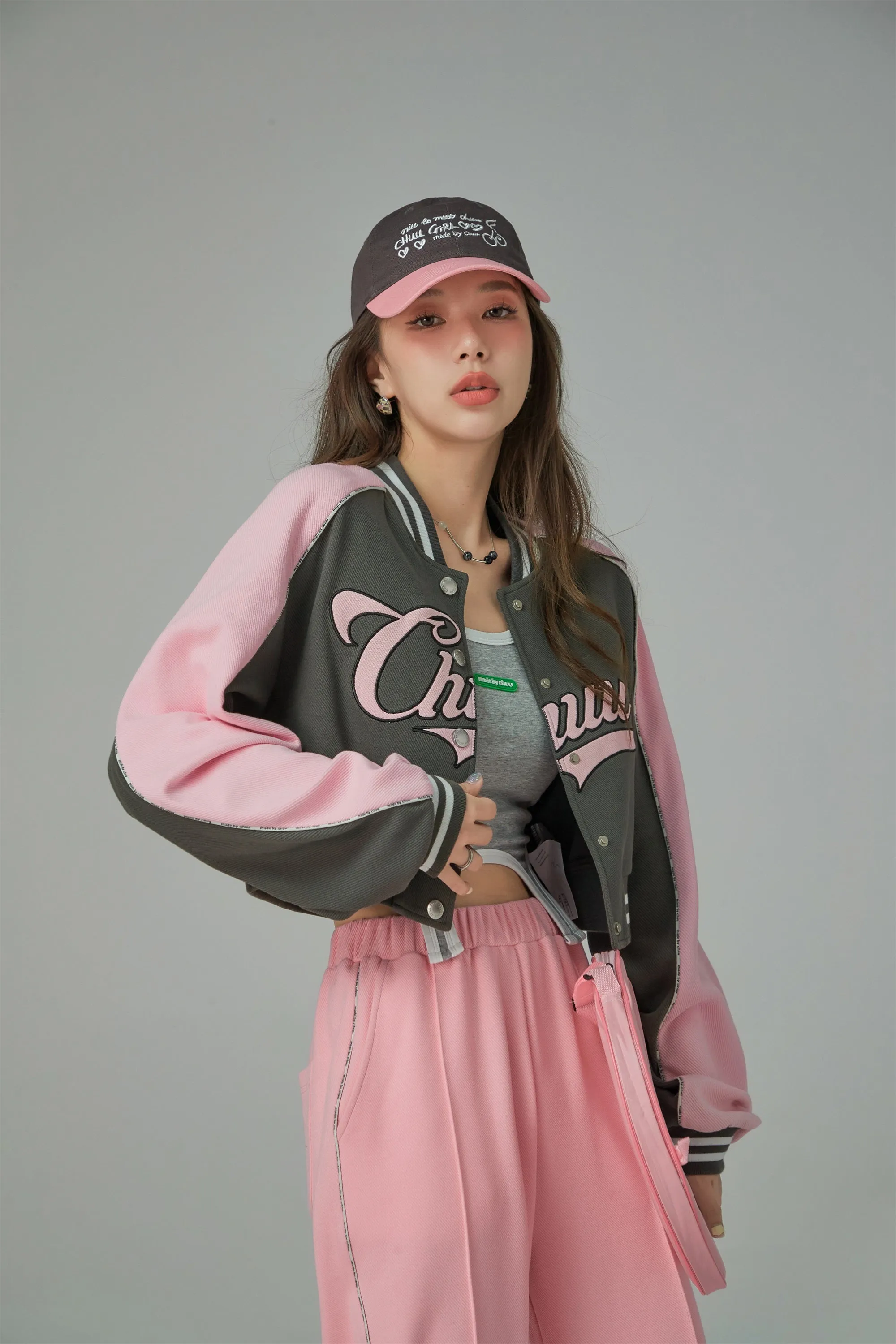 Joining Forces Crop Baseball Jacket