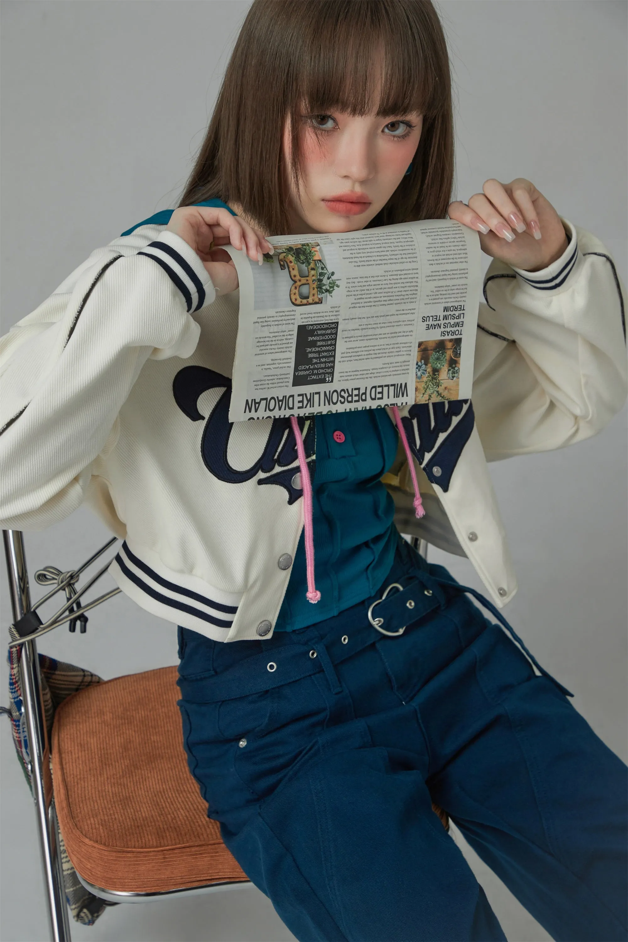 Joining Forces Crop Baseball Jacket