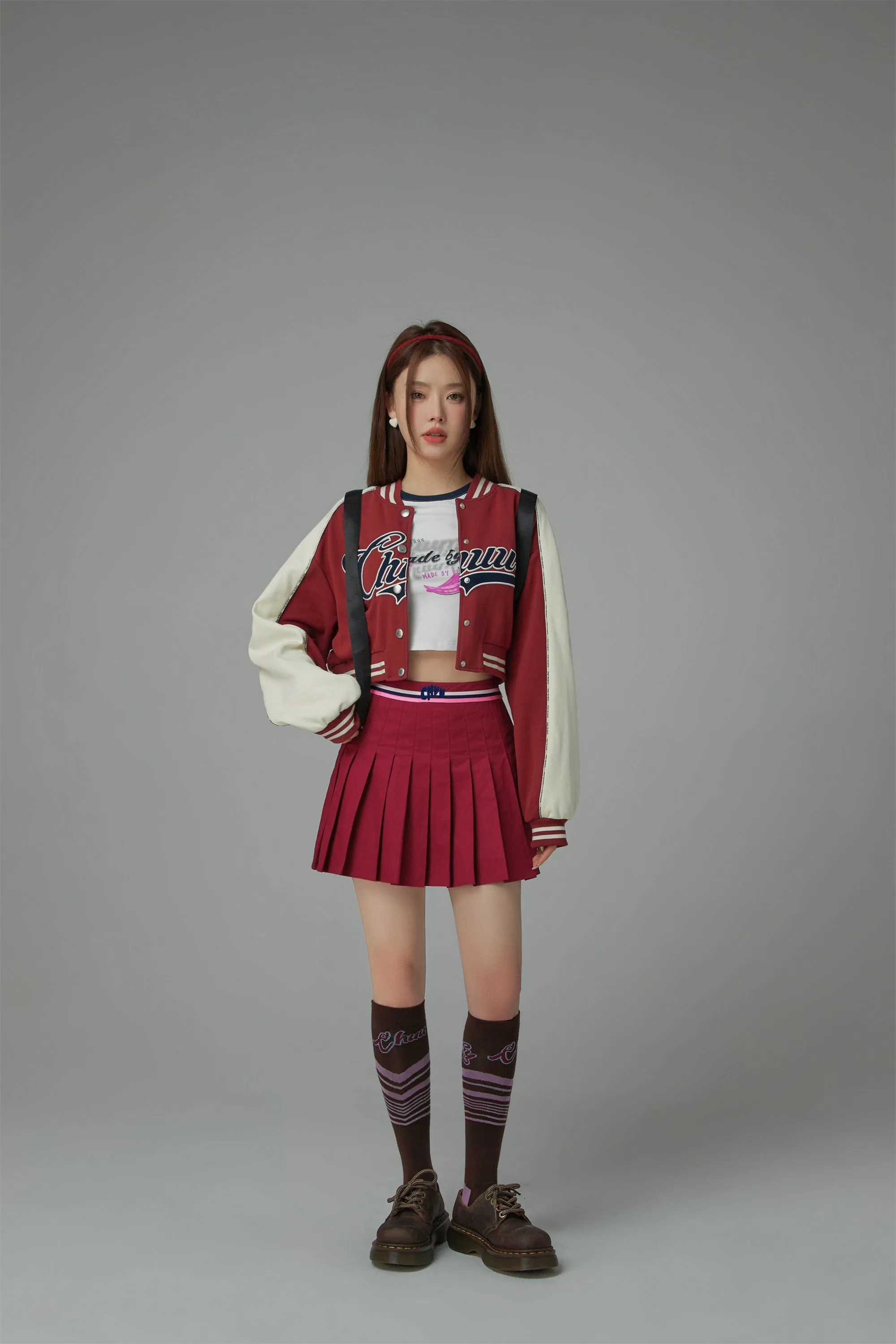 Joining Forces Crop Baseball Jacket