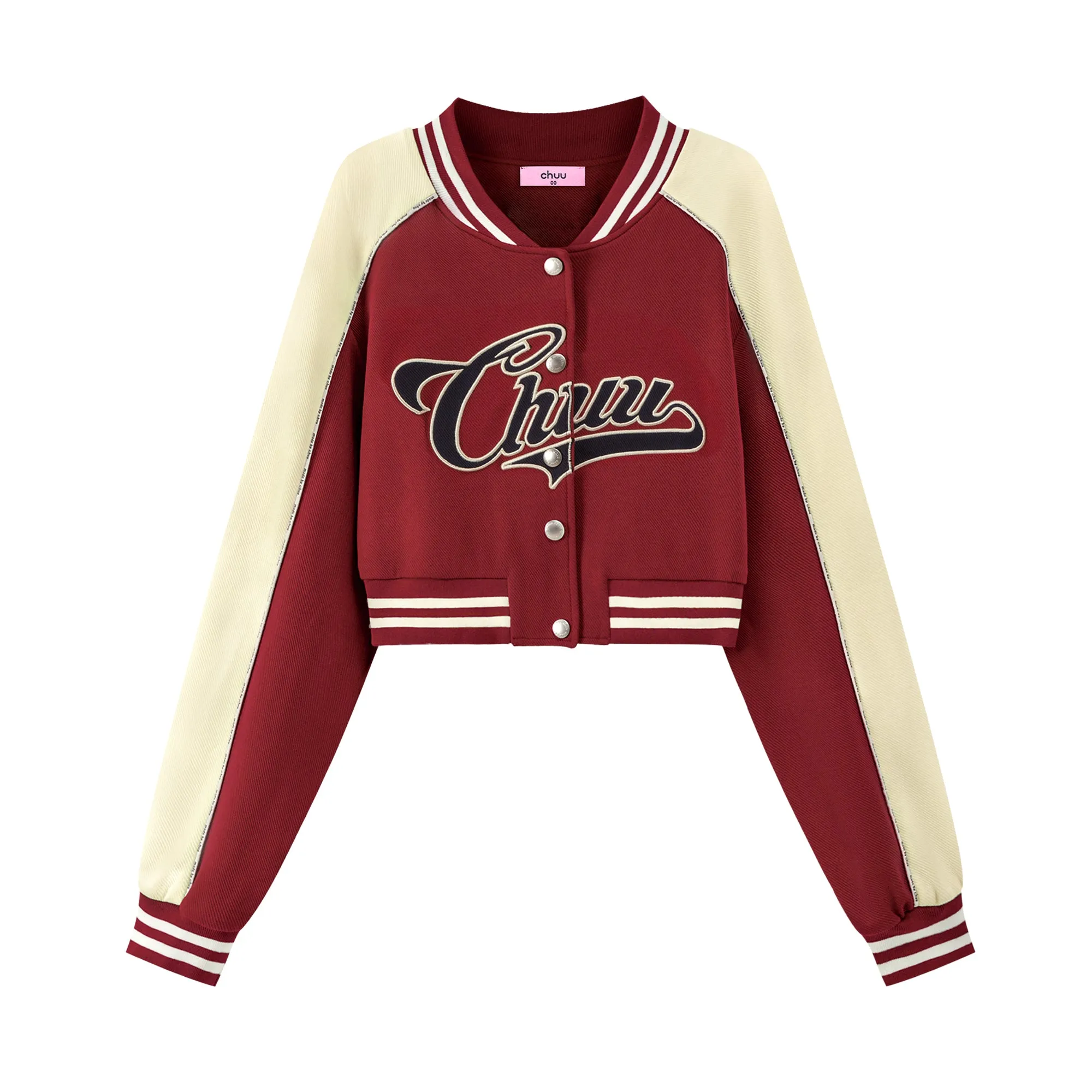 Joining Forces Crop Baseball Jacket