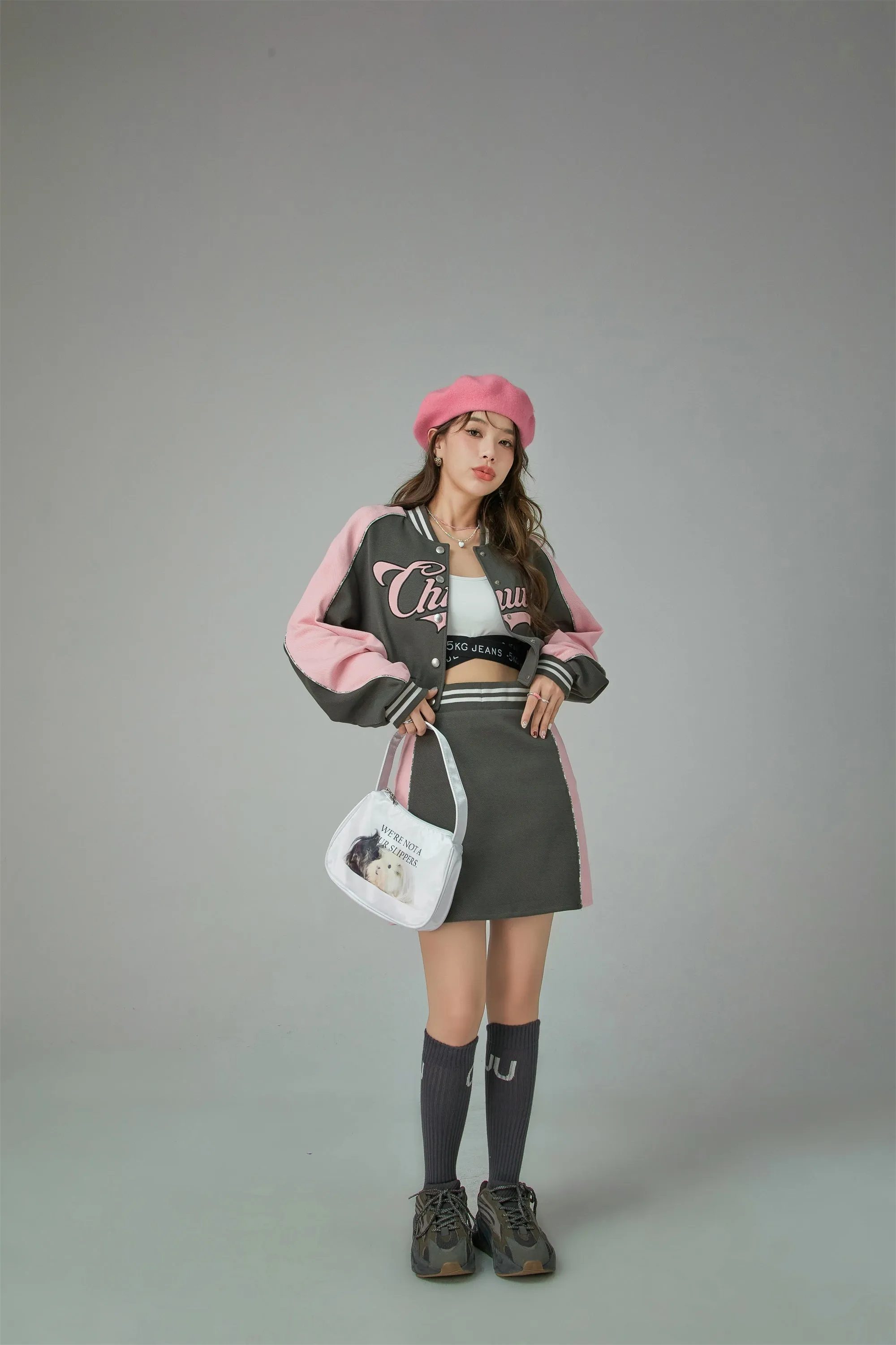 Joining Forces Crop Baseball Jacket