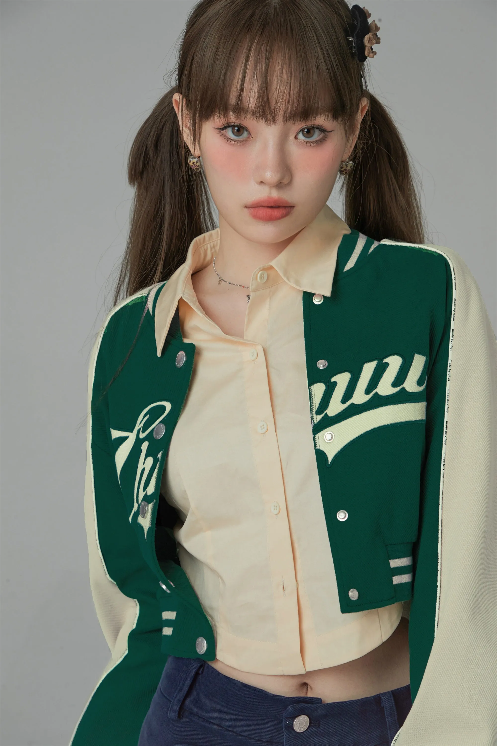 Joining Forces Crop Baseball Jacket