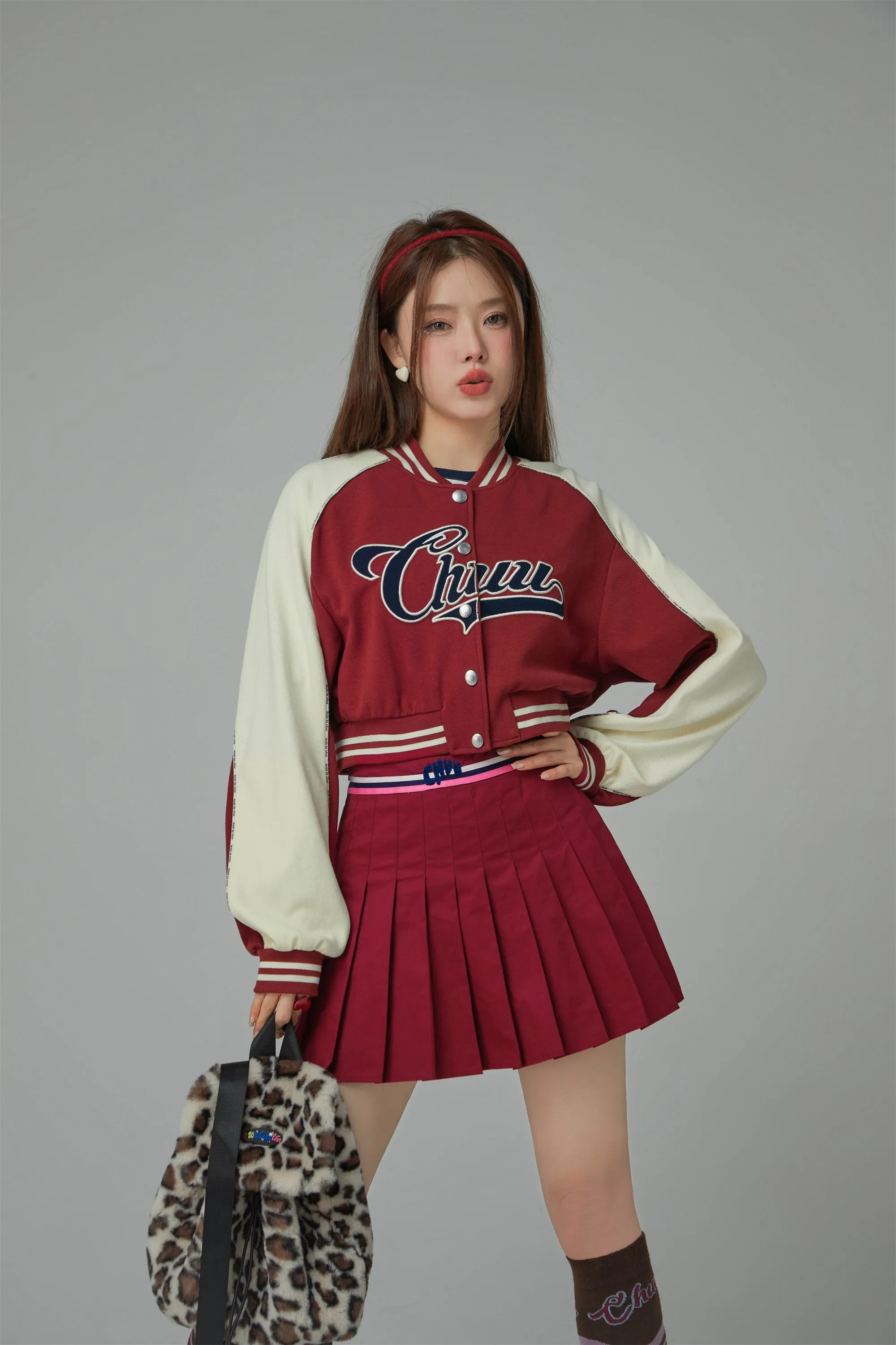Joining Forces Crop Baseball Jacket