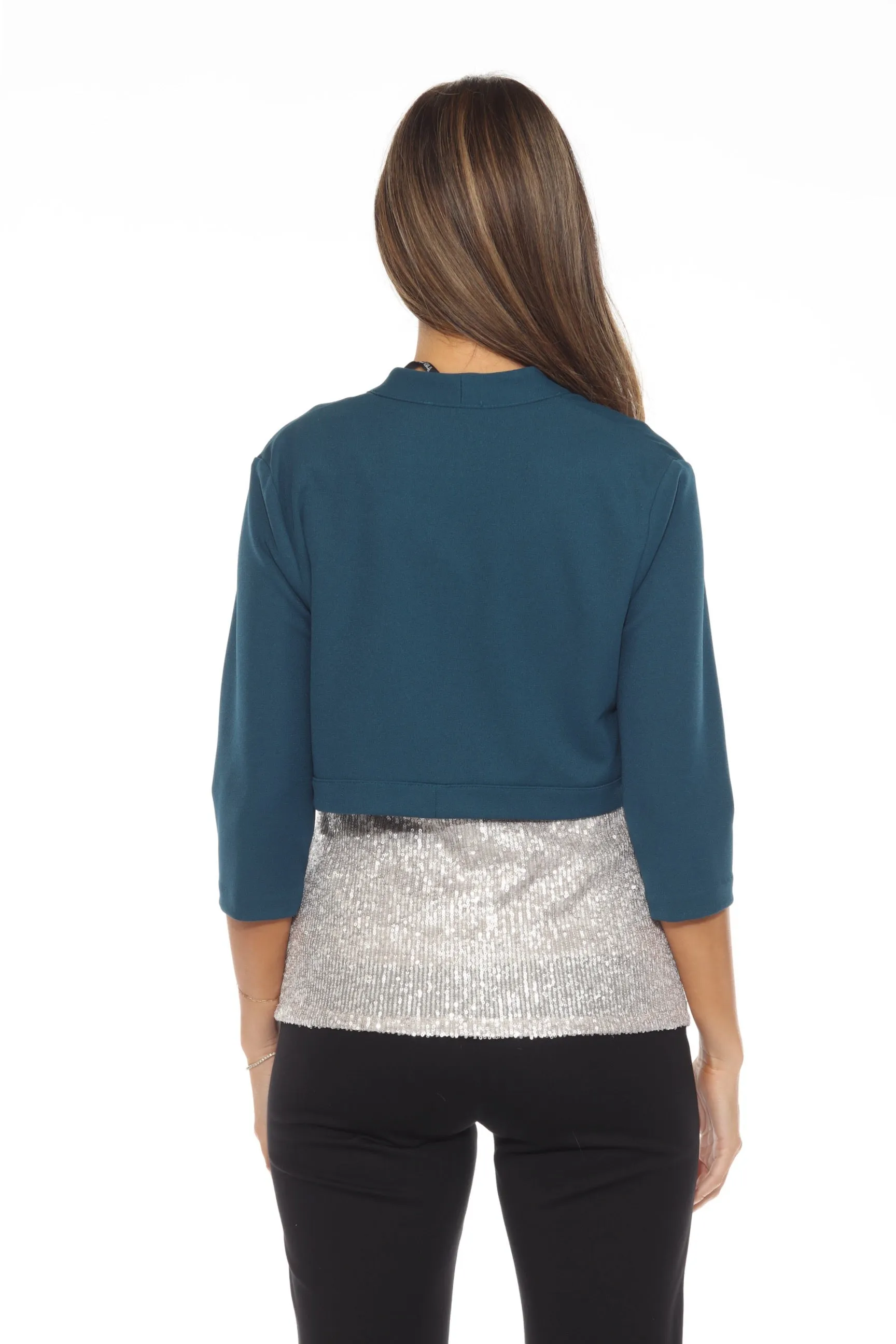 Joseph Ribkoff Twilight Scuba Crepe 3/4 Sleeves Fitted Bolero 243749