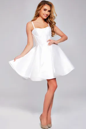 Jovani 09464 Sweetheart Neck Fit and Flare Corset Spaghetti Cocktail Homecoming Short Dress