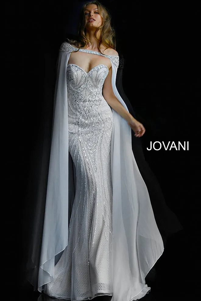 Jovani 45566 Evening Pageant Dress with Cape