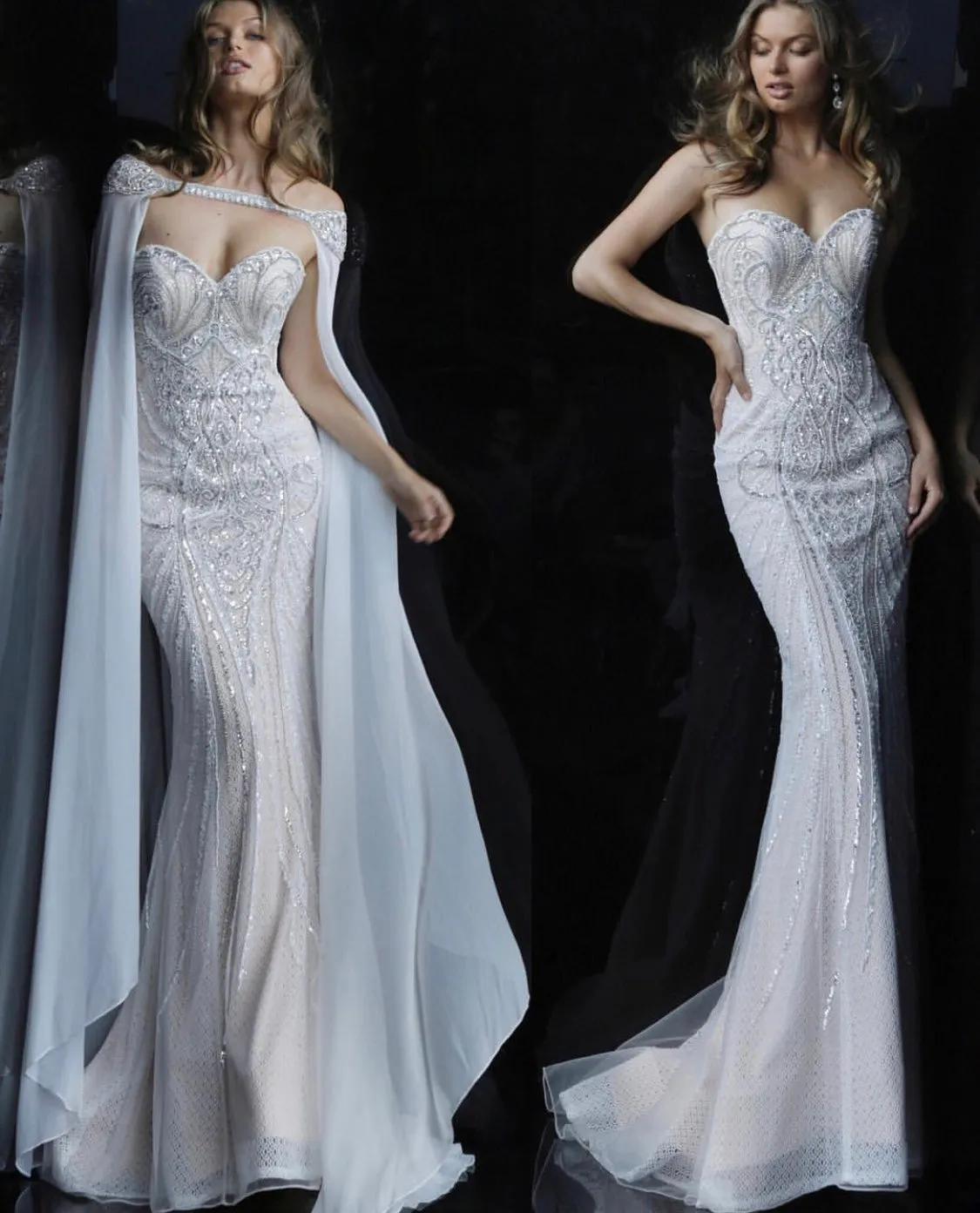 Jovani 45566 Evening Pageant Dress with Cape